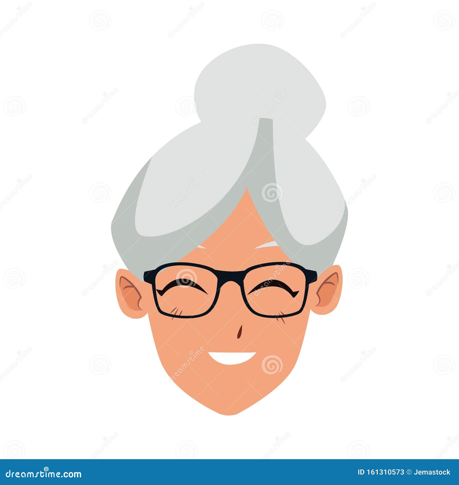 Cartoon Old Woman Face Icon, Flat Design Stock Vector - Illustration of  grey, elder: 161310573