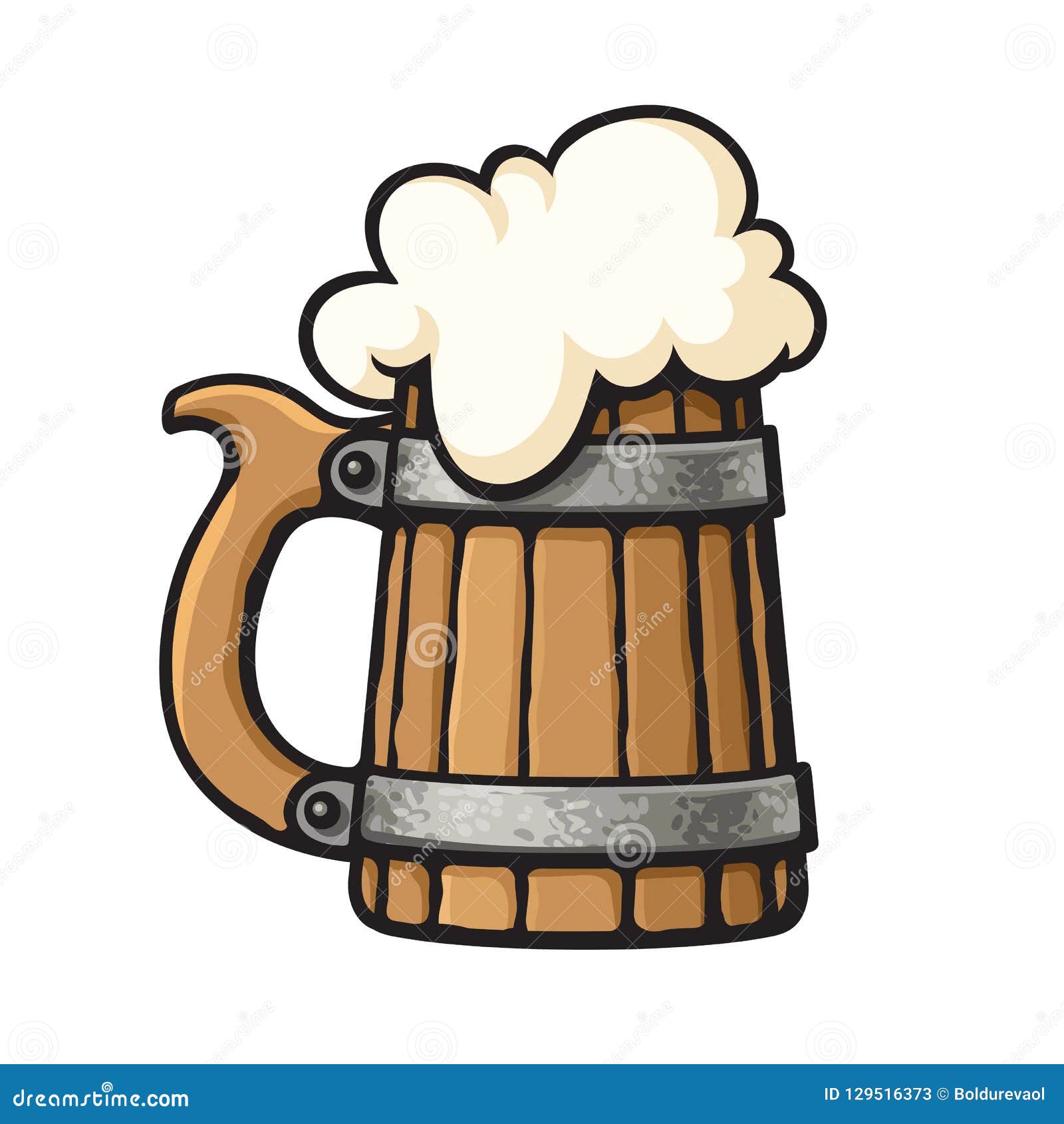 Cartoon Old Wooden Beer Mug with Foam. Design Element for Brewery, Beer  Festival, Bar, Pub Stock Vector - Illustration of drawing, beverage:  129516373