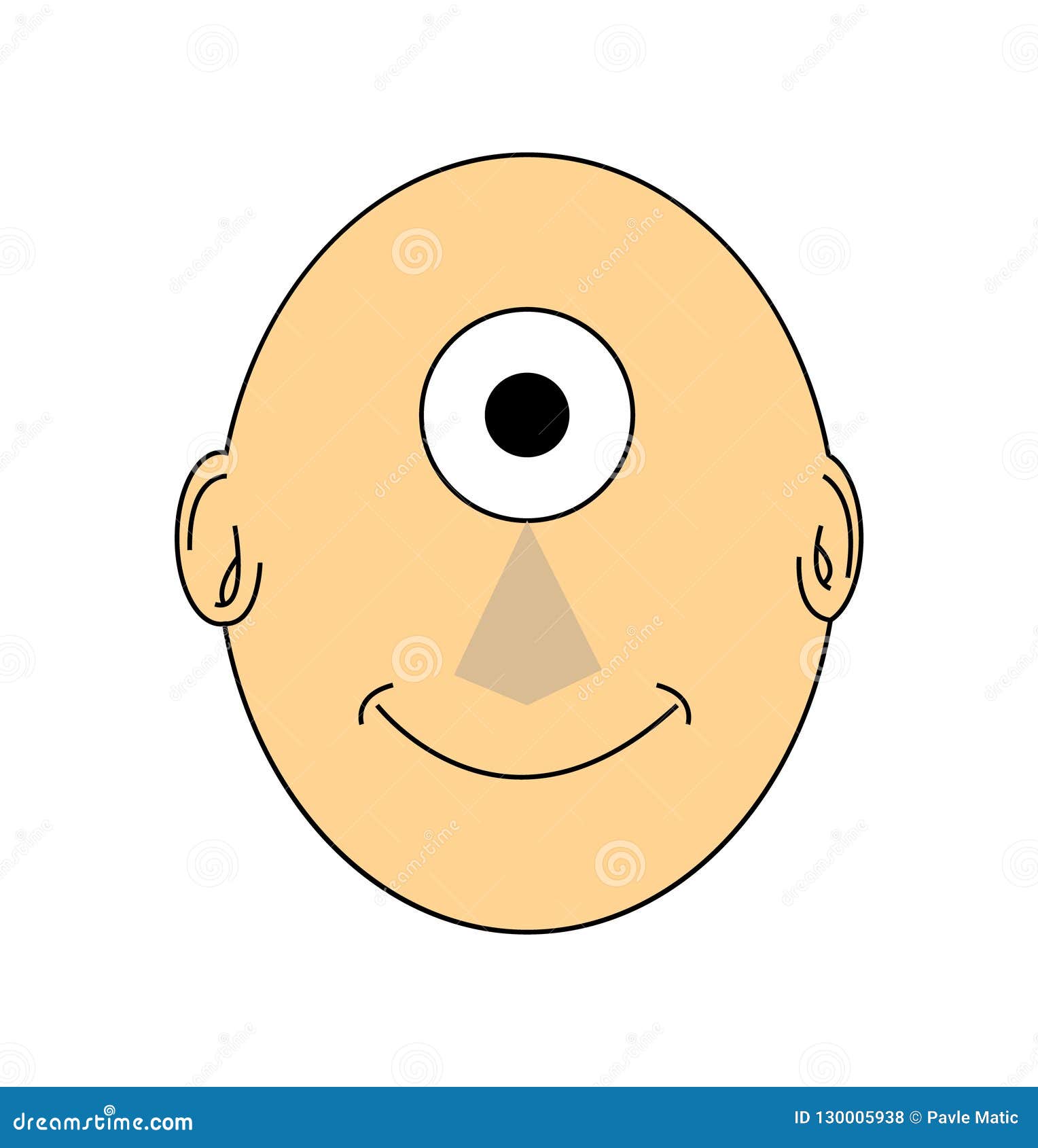 Cartoon One Eye Character, Isolated Stock Vector - Illustration of  cheerful, happy: 130005938