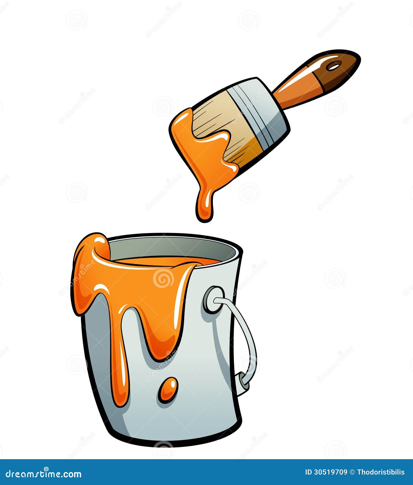  Cartoon  Orange  Color Paint  In A Paint  Bucket Painting With 