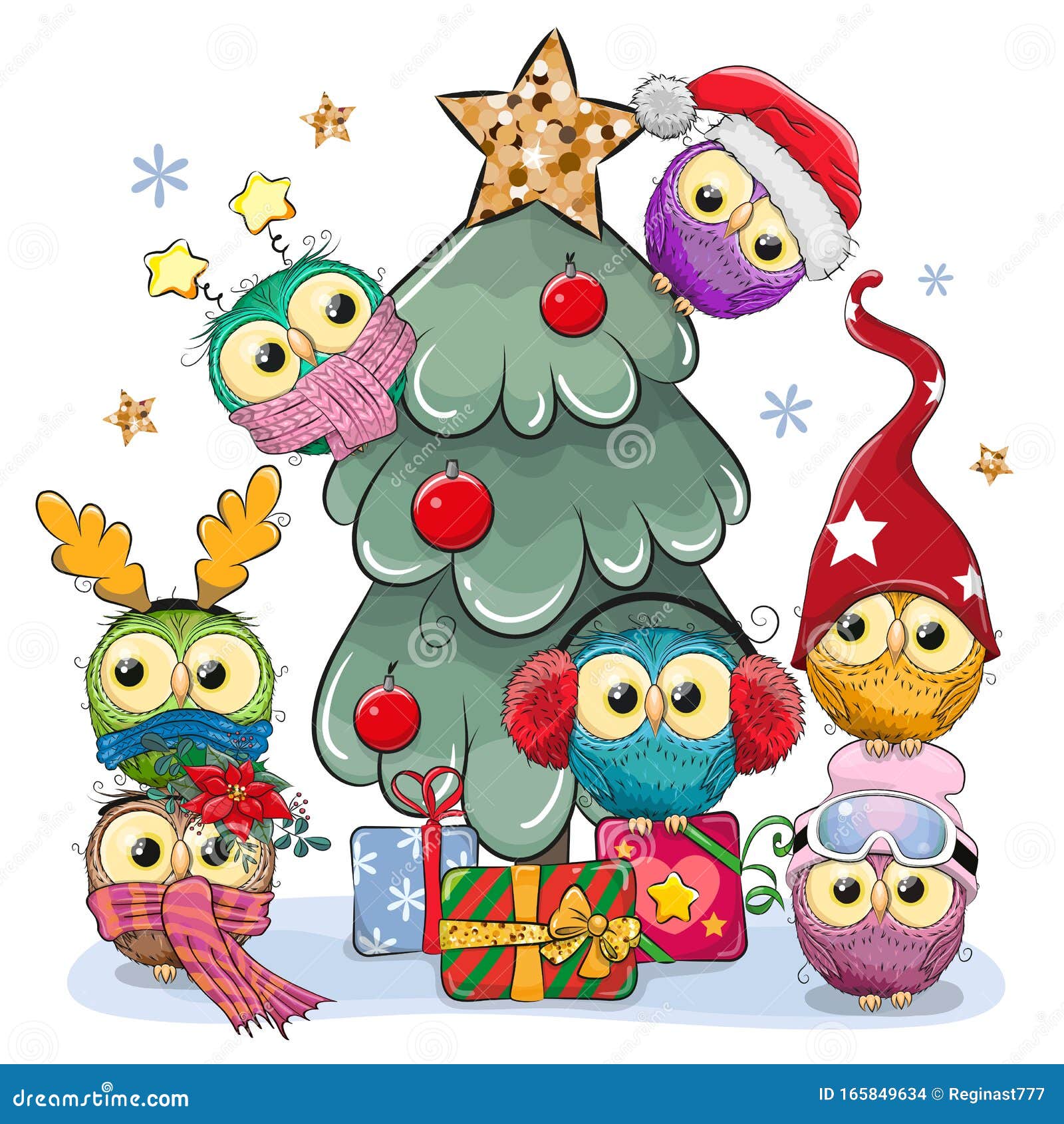 christmas tree owl clip art