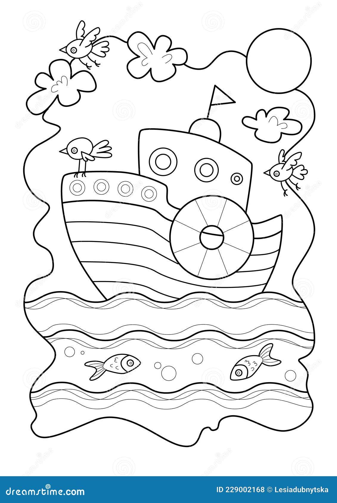 Speedboat. Coloring book page. Cartoon vector illustration. #Ad ,  #Affiliate, #book#Coloring#Speedboat#page