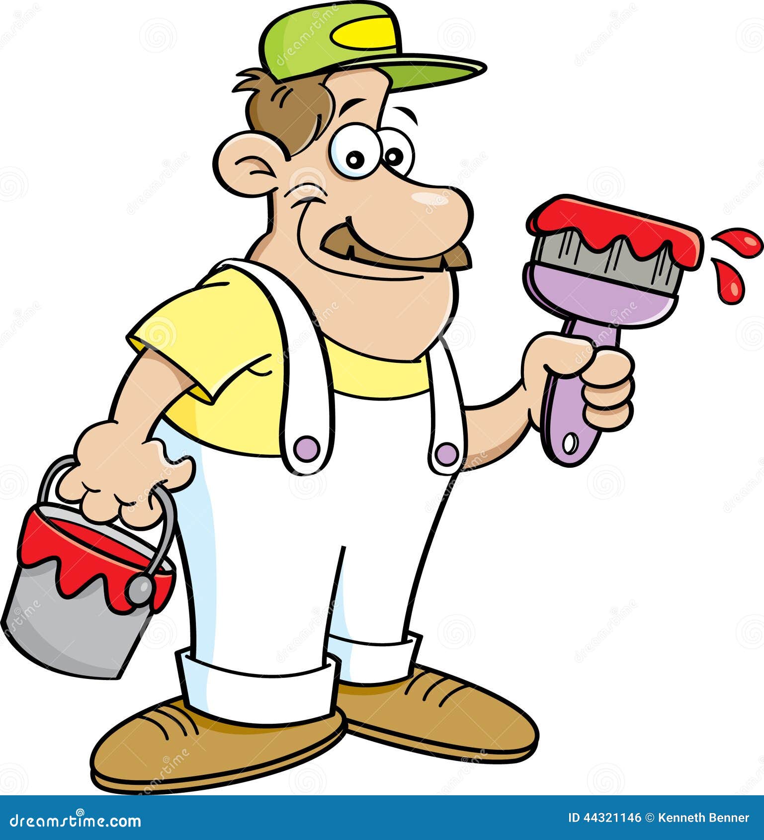 Cartoon painter. stock vector. Illustration of painter - 44321146