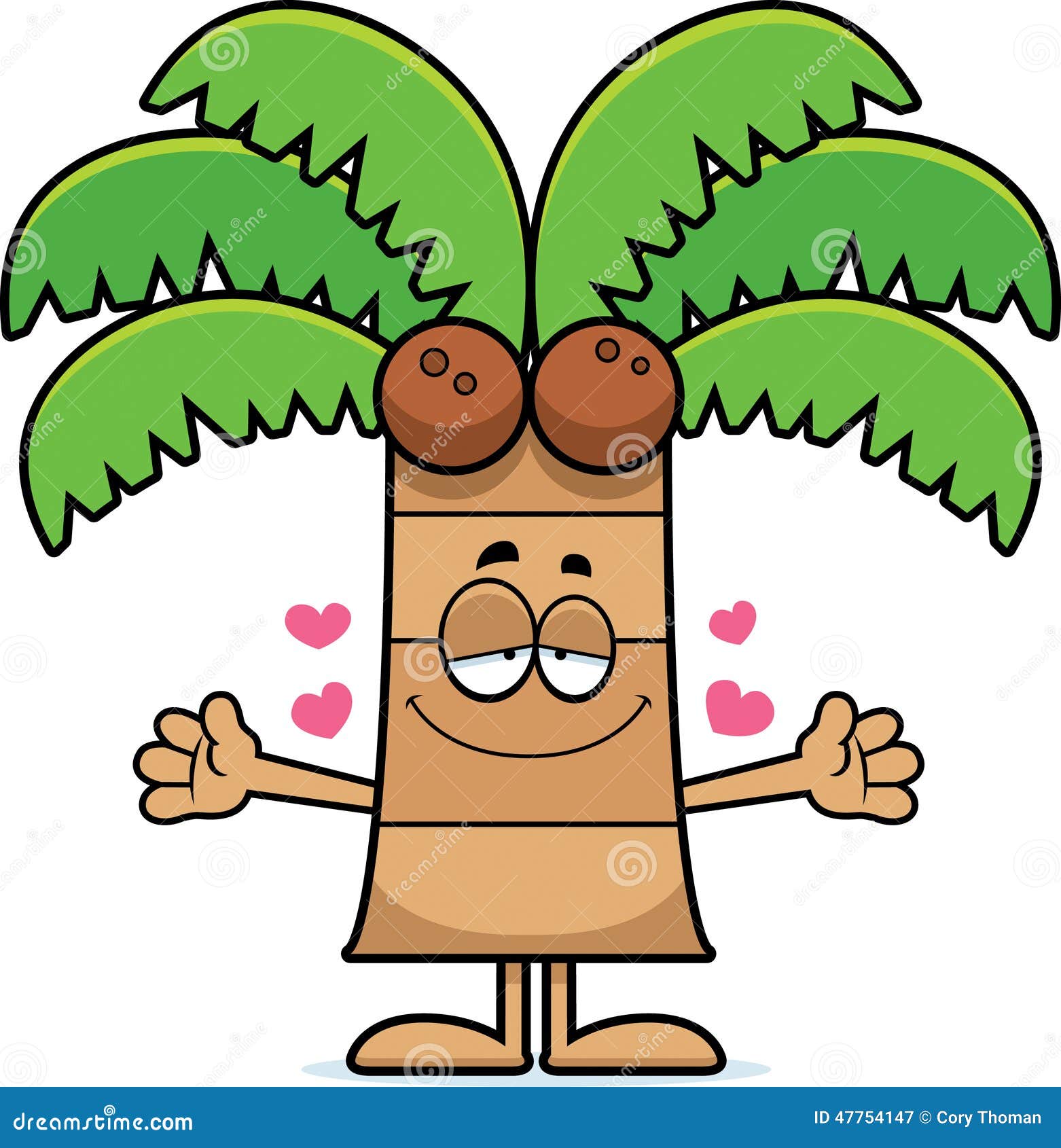 Cartoon Palm Tree Hug stock vector. Illustration of ...