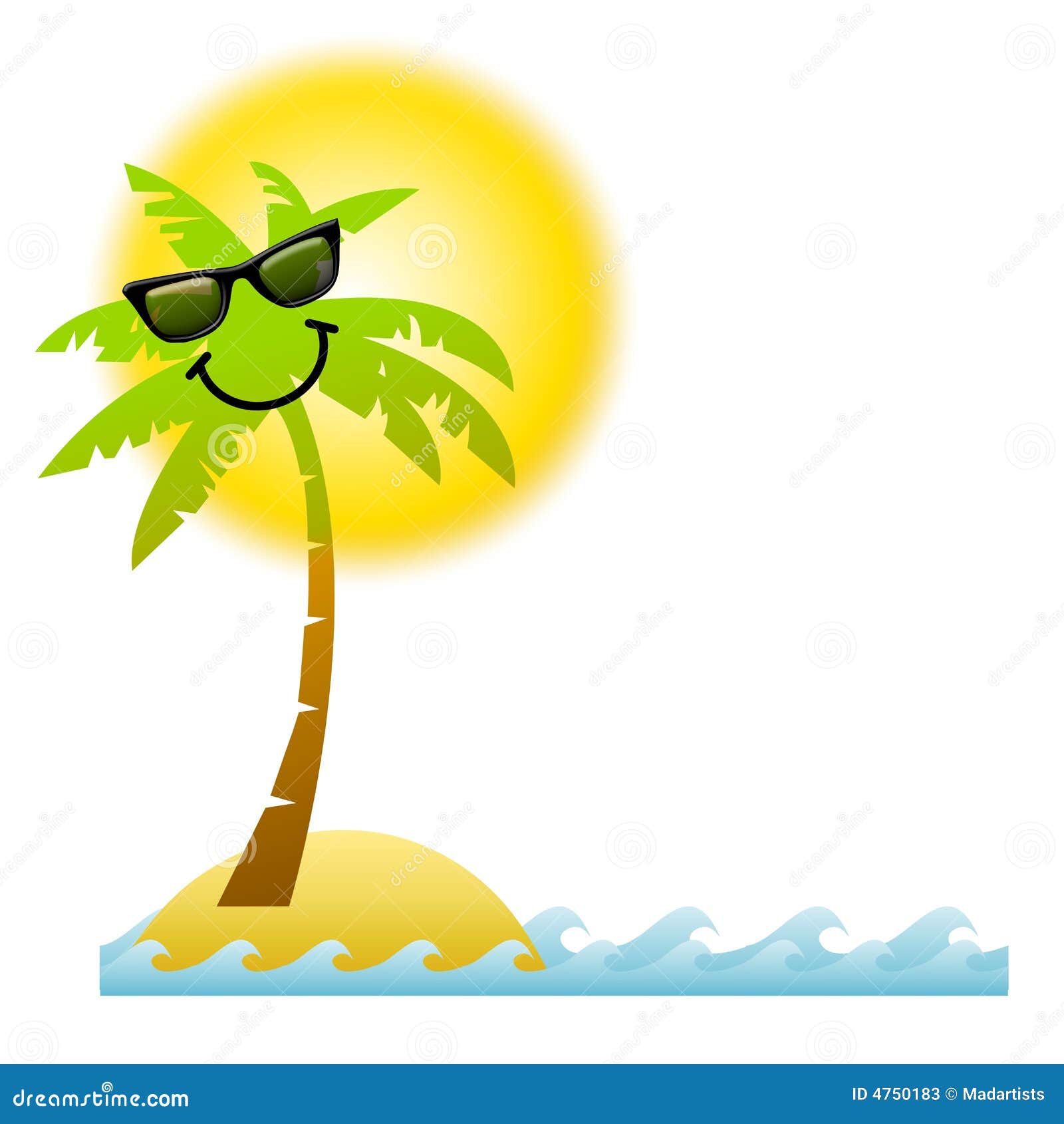 cartoon palm tree sunglasses