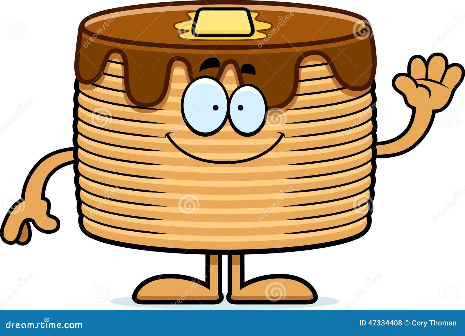 Cartoon Pancakes Waving stock vector. Illustration of butter 47334408
