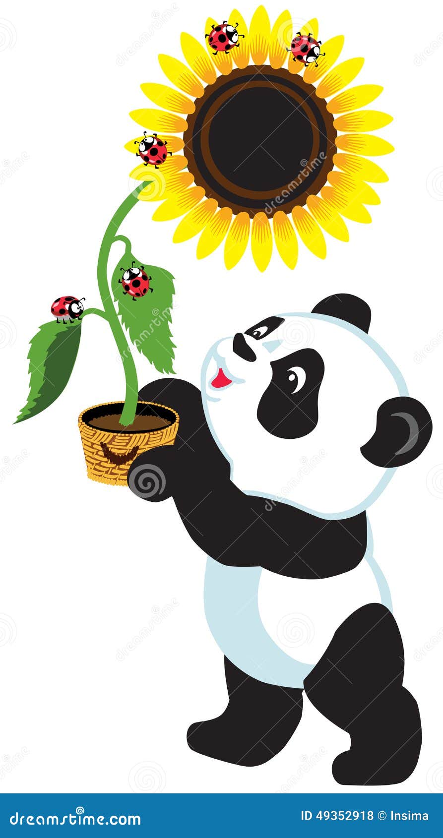 Total 79+ imagen panda con girasol