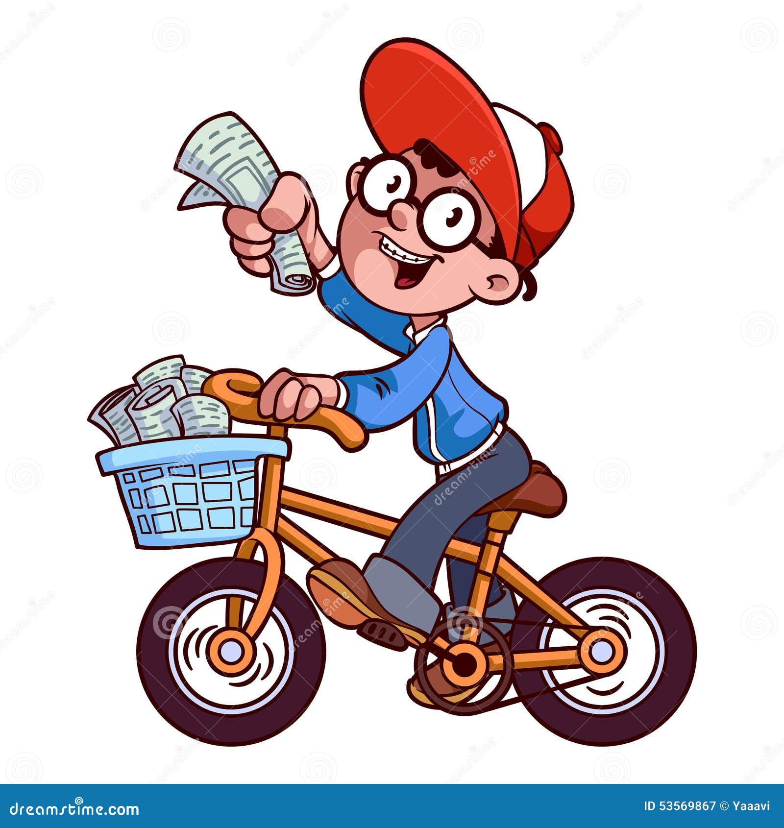 Cartoon paper boy by bike stock vector. Illustration of message - 53569867 Cartoon paper boy by bike stock vector. Illustration of message - 53569867