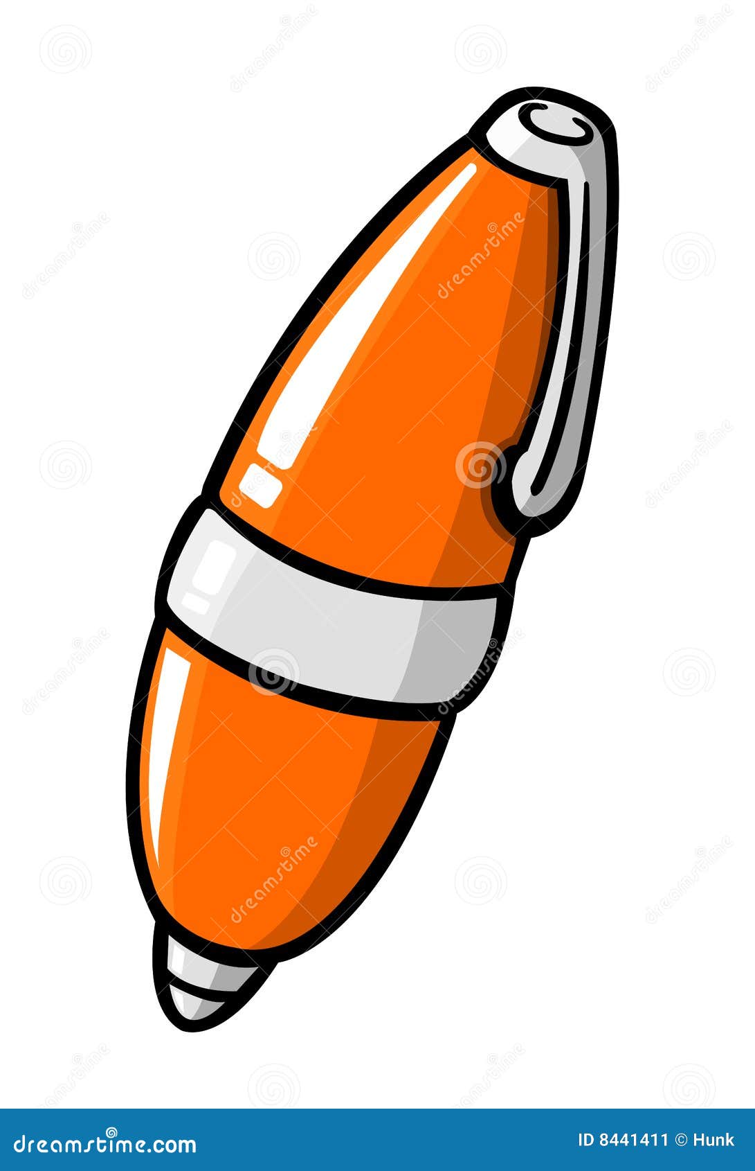 Cartoon pen stock vector. Illustration of pencil, orange - 8441411