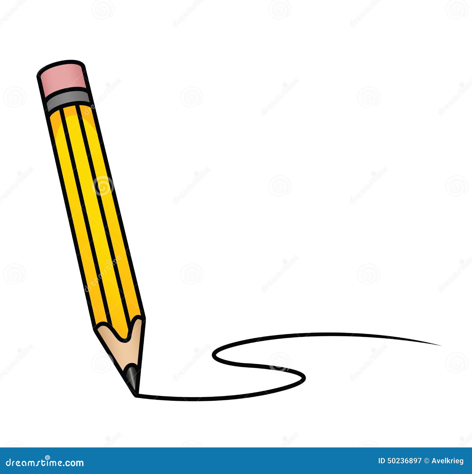 Cartoon Pencil stock vector. Illustration of hand, pink - 50236897