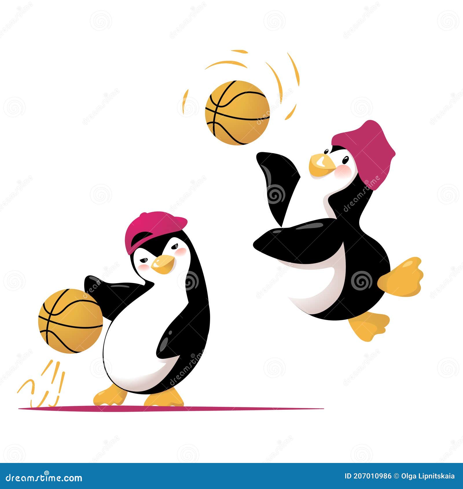 Basketball Penguin Stock Illustrations
