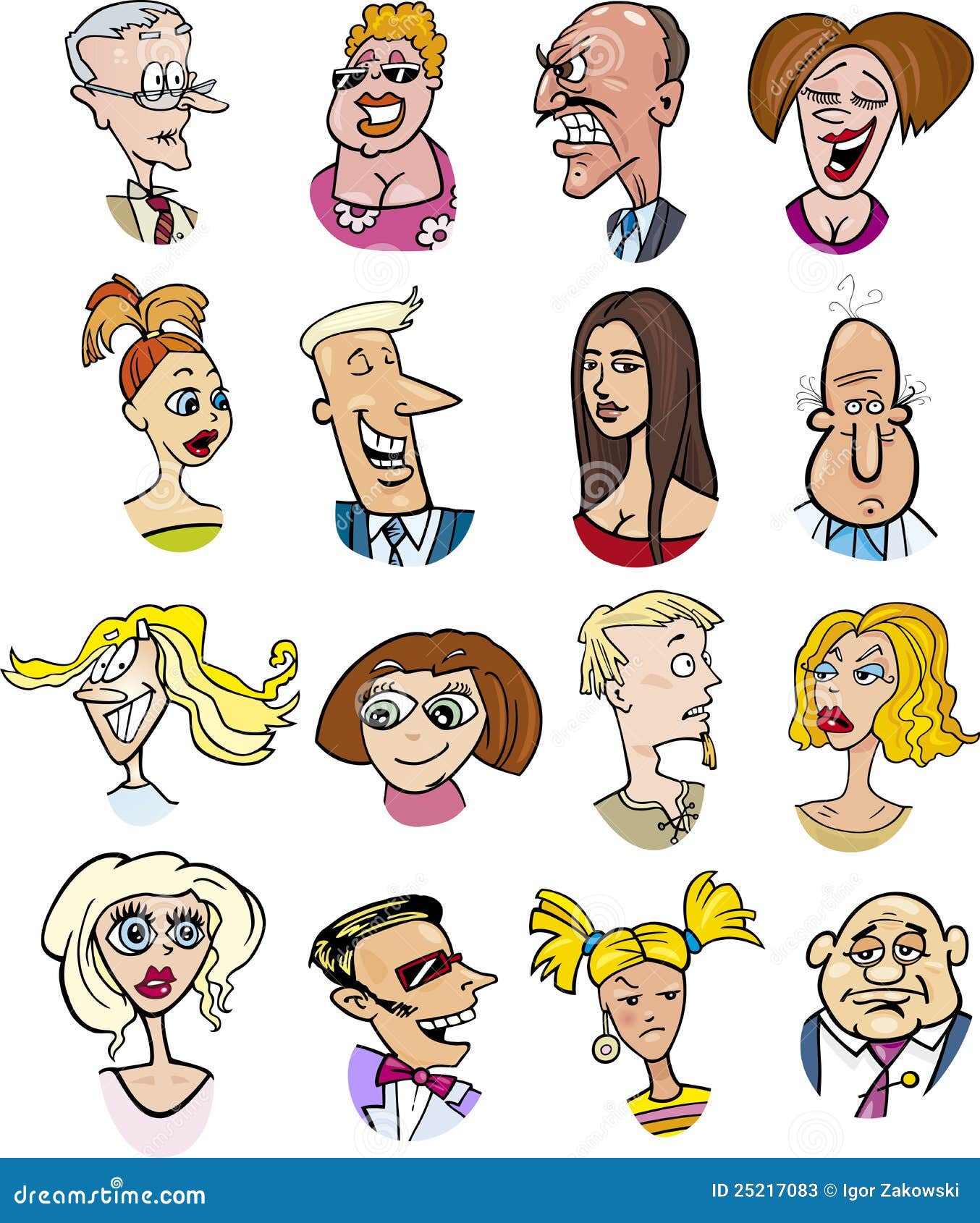 cartoon people characters and emotions