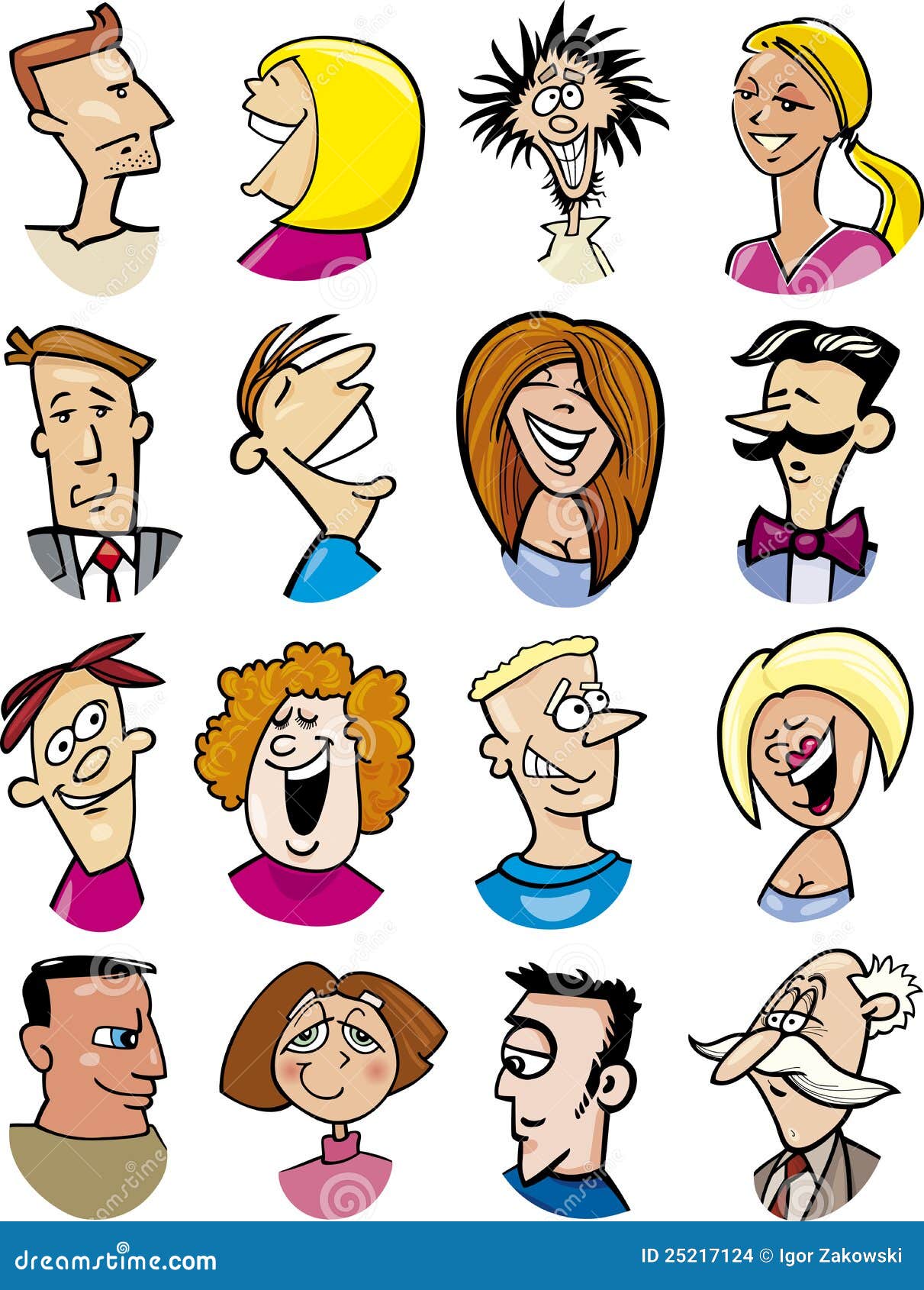 cartoon people characters and emotions