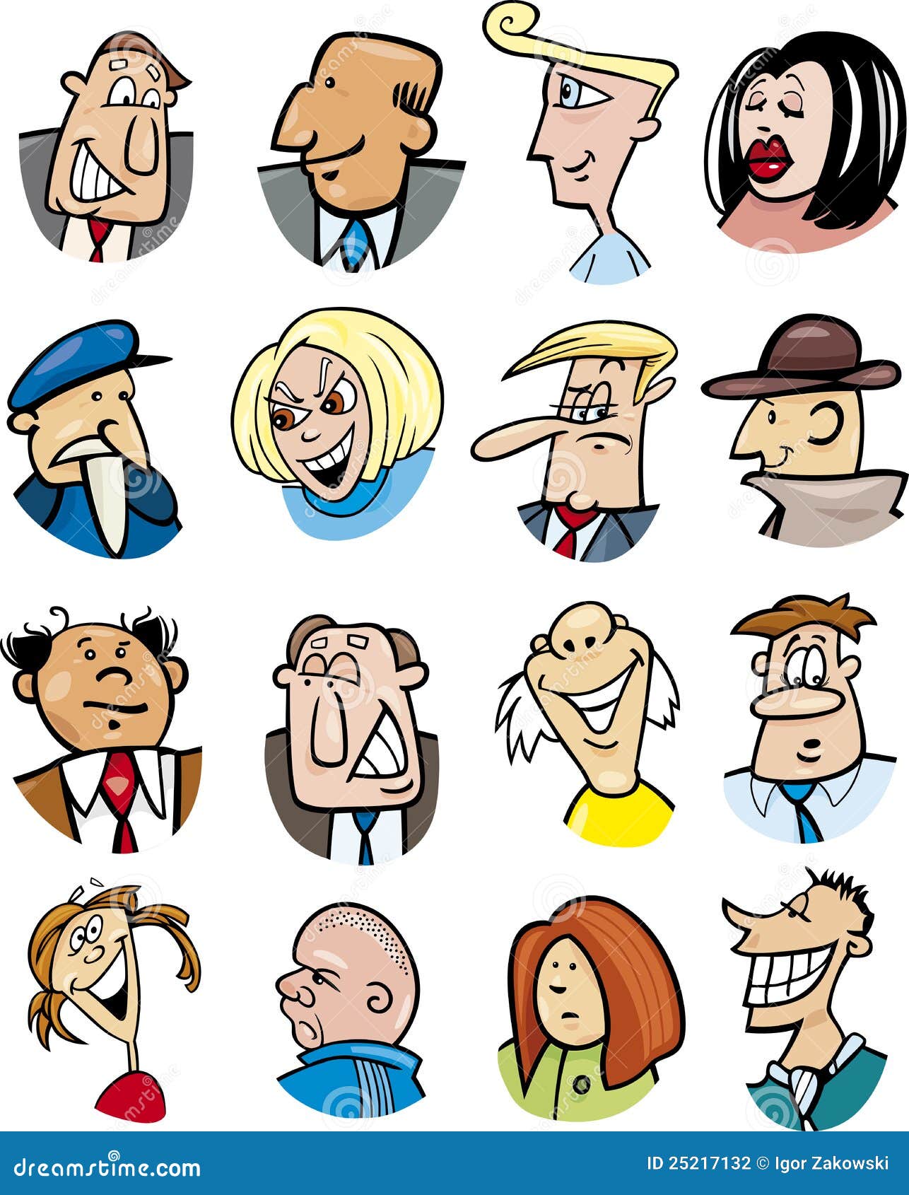 cartoon people characters and emotions