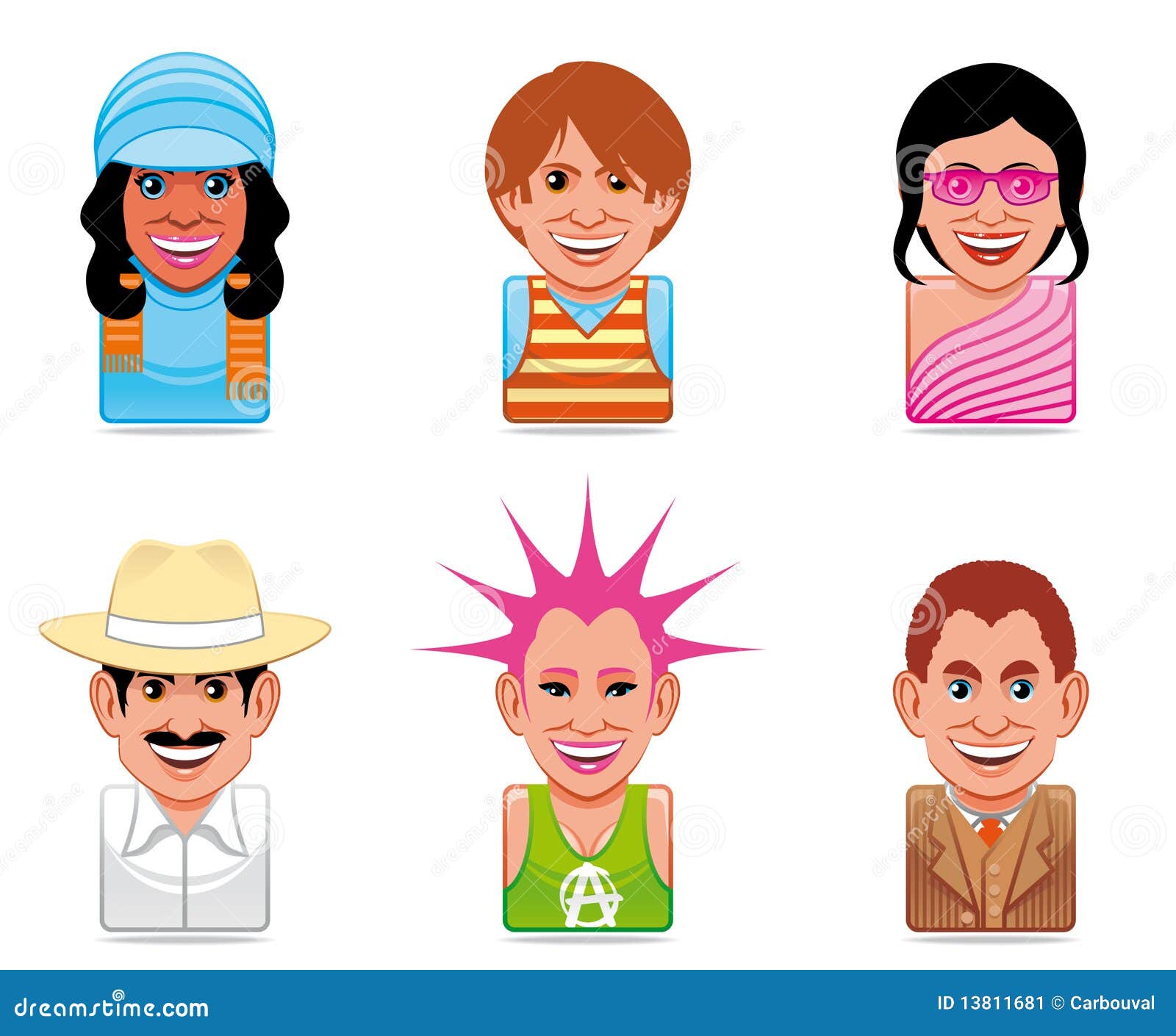 Cartoon people icons stock illustration. Illustration of illustration