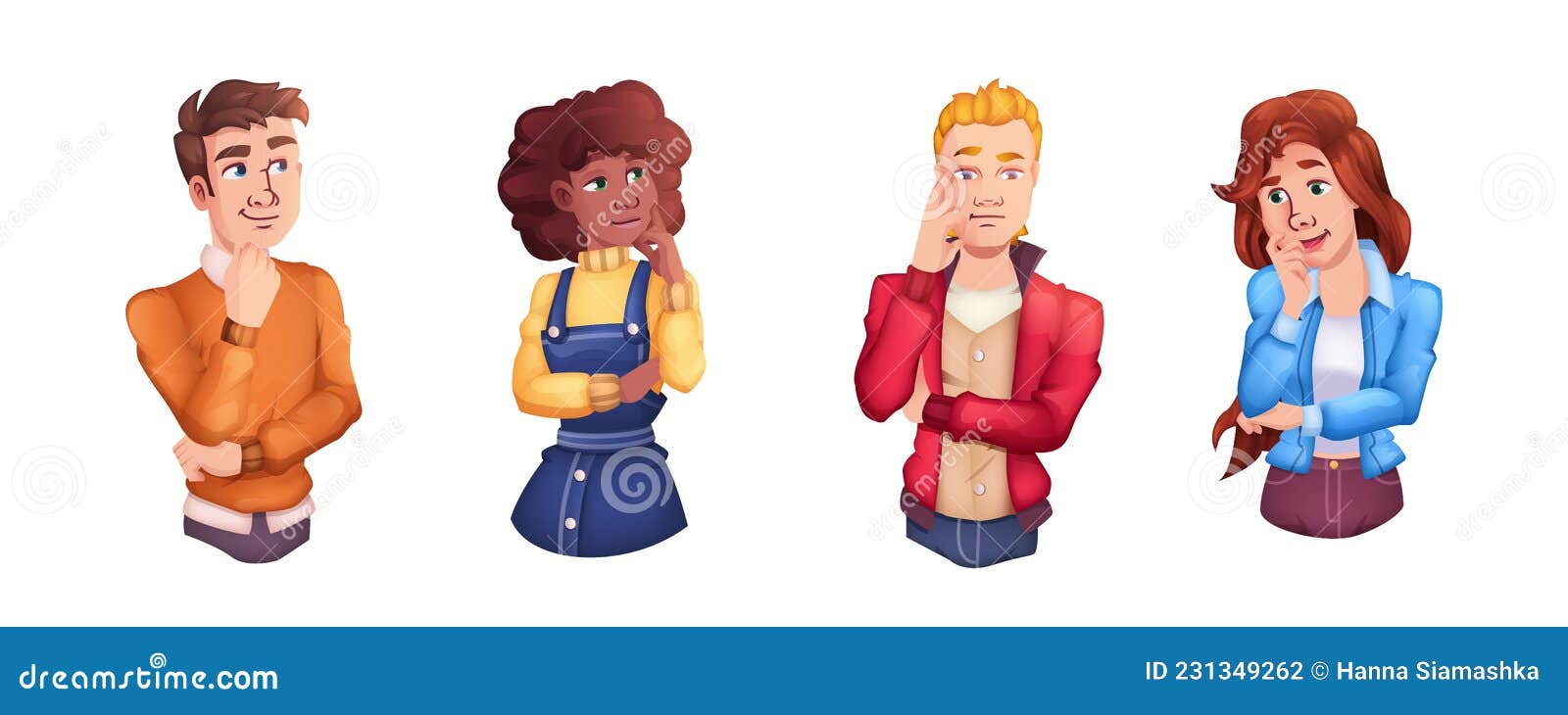 Cartoon People Thinking of Something, Making Decision Stock Vector - Illustration of character, wonder: 231349262 Cartoon People Thinking of Something, Making Decision Stock Vector - Illustration of character, wonder: 231349262