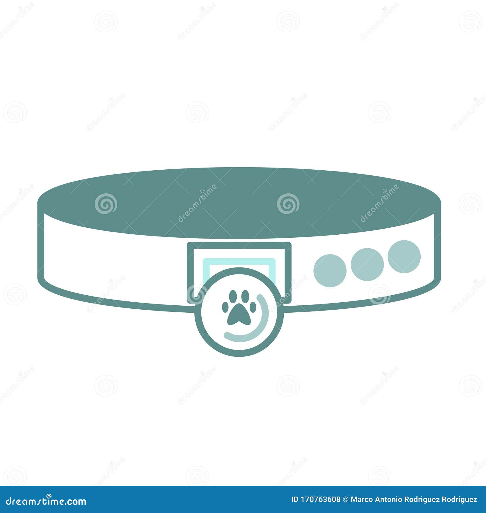 Cartoon Pet Collar Emoji Icon Isolated Stock Illustration