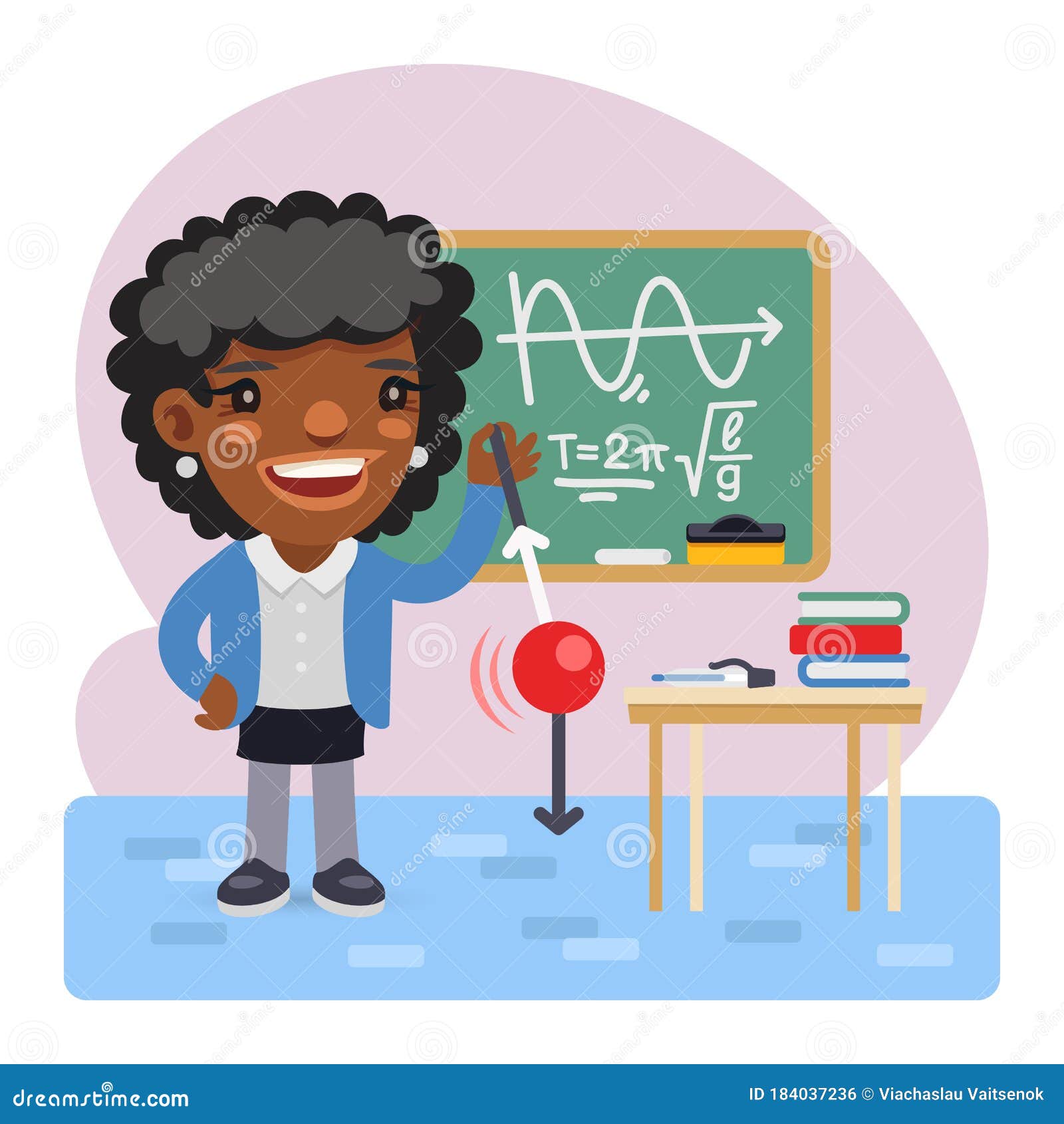  Cartoon  Physics  Teacher stock vector Illustration of girl 