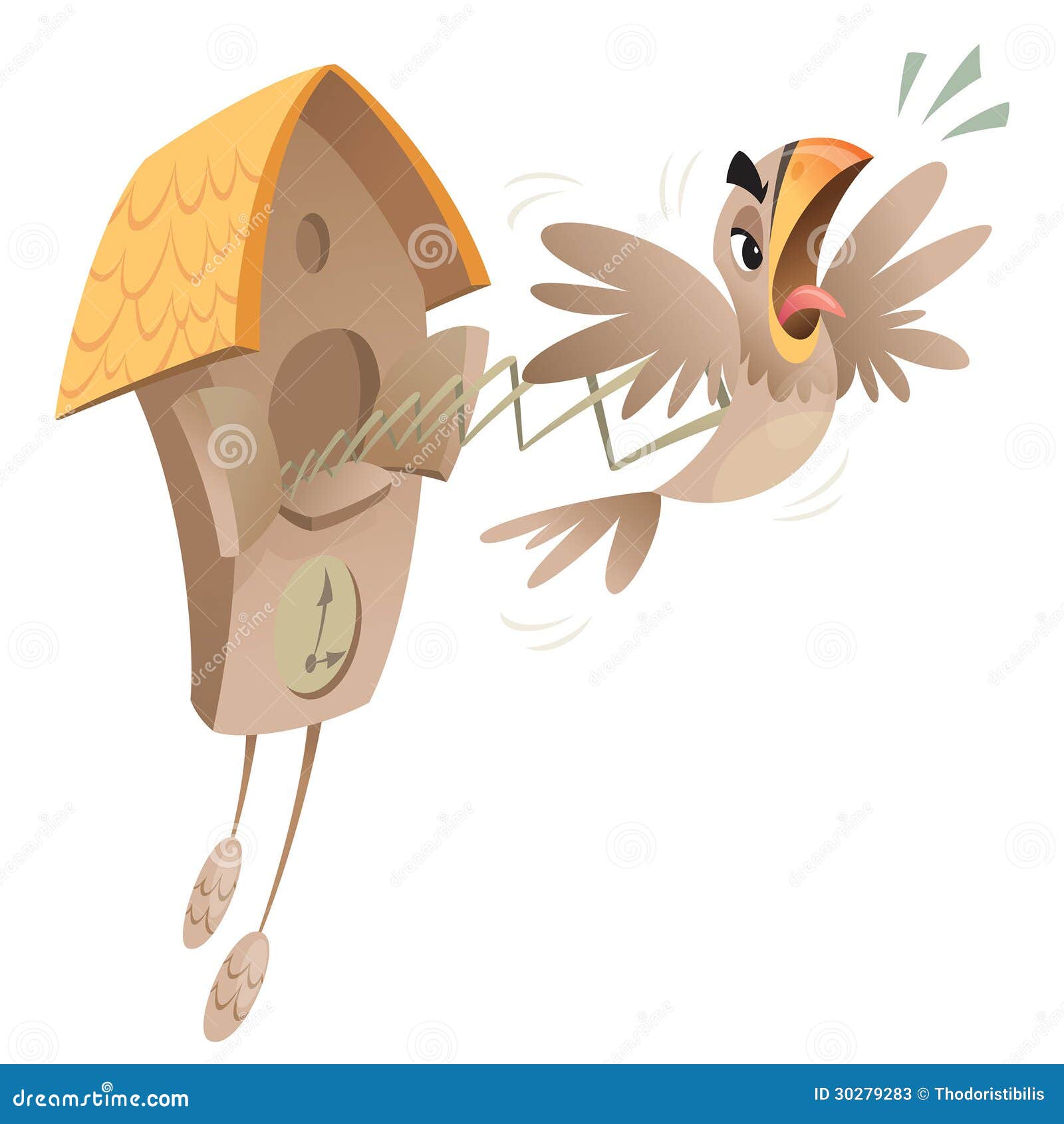 Crazy cuckoo clock stock vector. Illustration of little 30279283