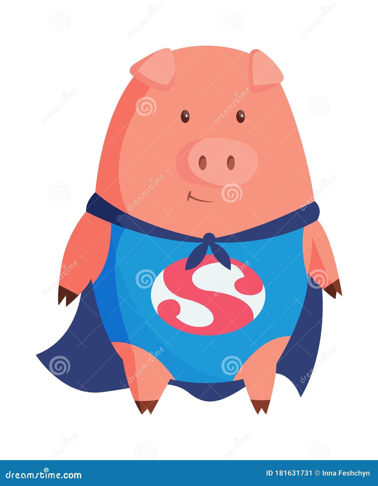 Cartoon Pig in Superman Clothing. Illustration for Funny Kids Game Stock Vector - Illustration of animal, character: 181631731 Cartoon Pig in Superman Clothing. Illustration for Funny Kids Game Stock Vector - Illustration of animal, character: 181631731