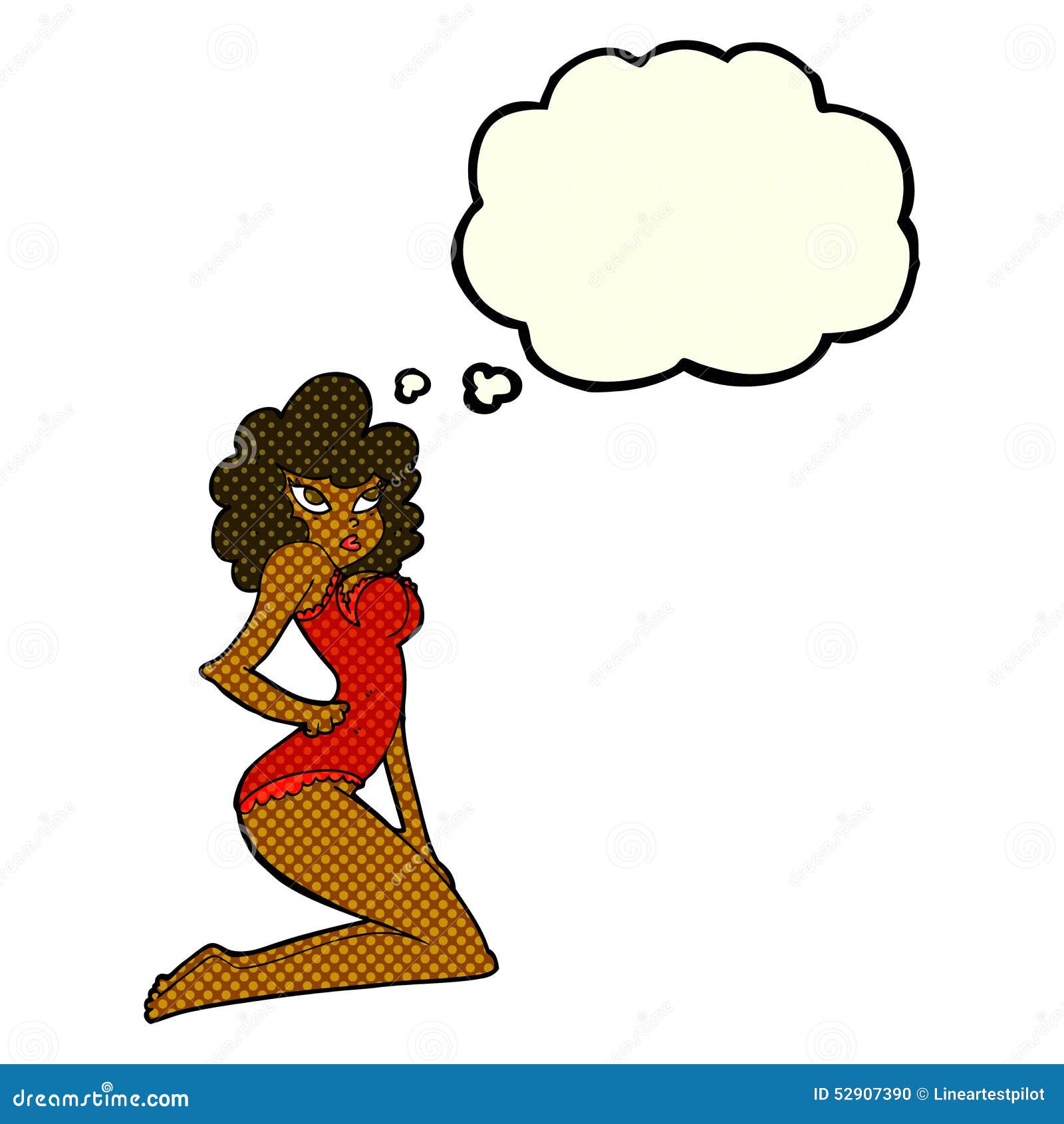 Cartoon Pin Up Woman With Thought Bubble Stock Illustration Illustration Of Funny Thought