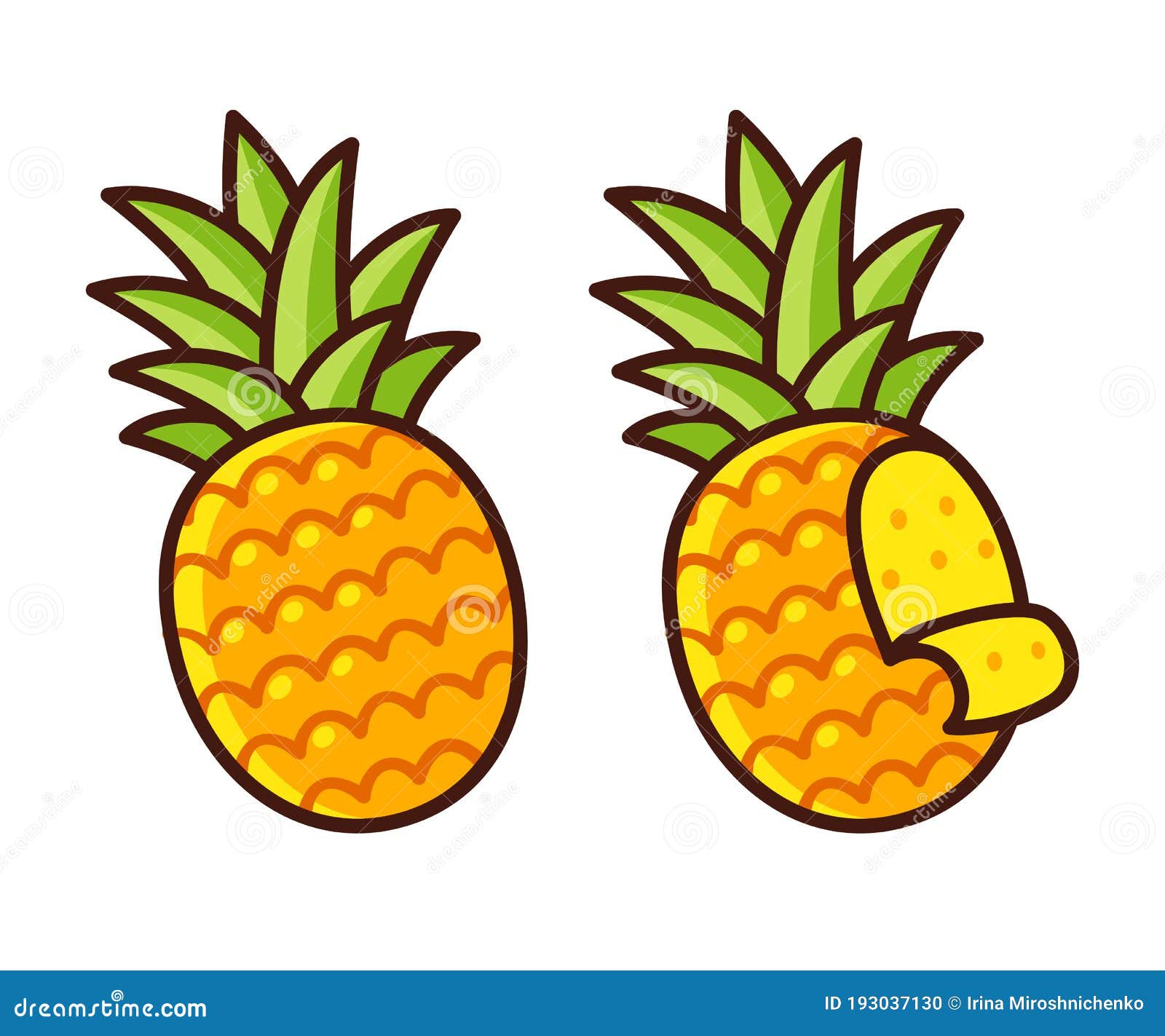 Cartoon Cute Pineapple Drawing Easy Drawings Doodle Colorful.