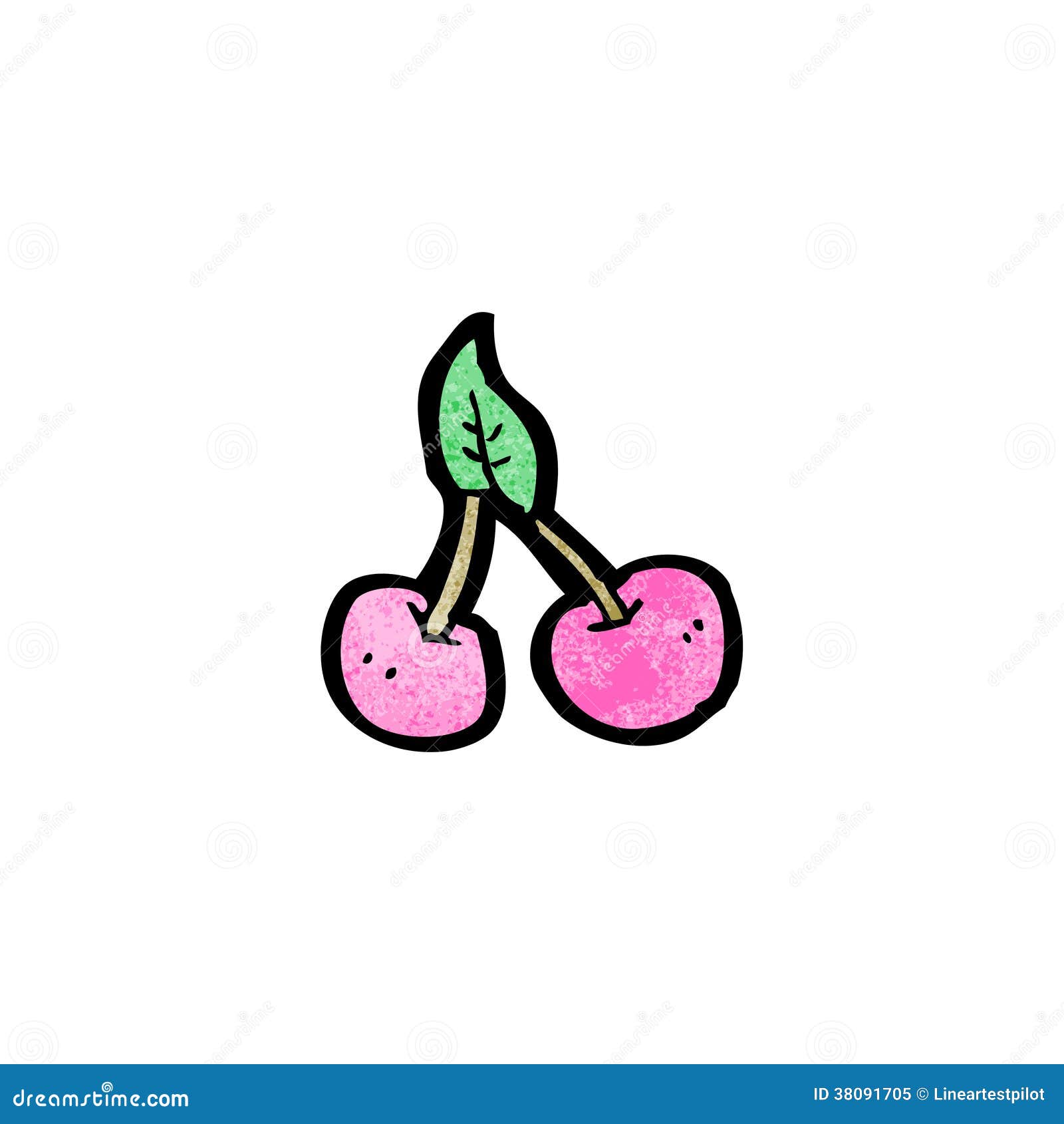 Cartoon pink cherries stock vector. Illustration of texture 38091705