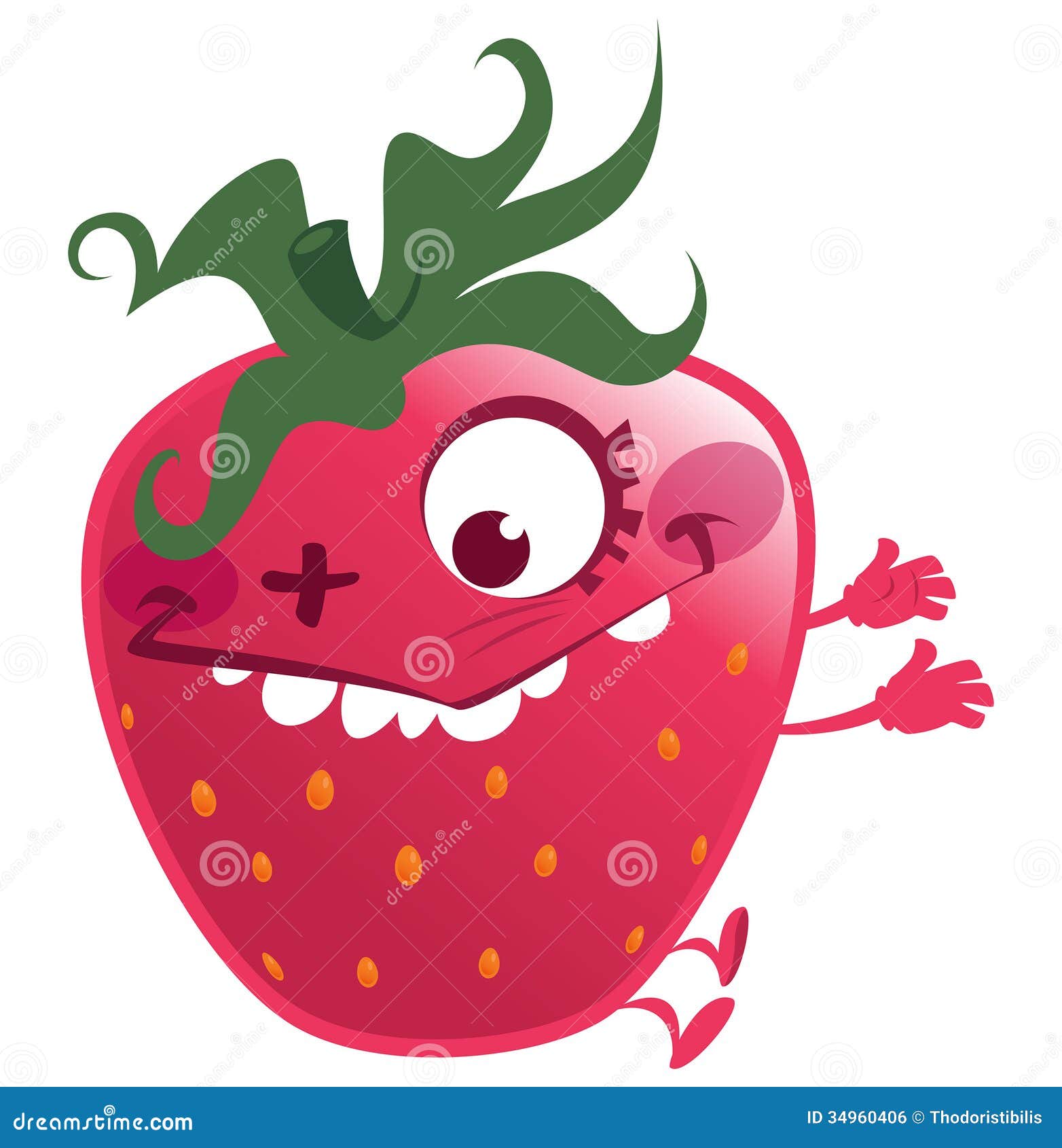 Cartoon Pink Strawberry Fruit Character Making a Crazy Face Stock Vector -  Illustration of berries, juicy: 34960406