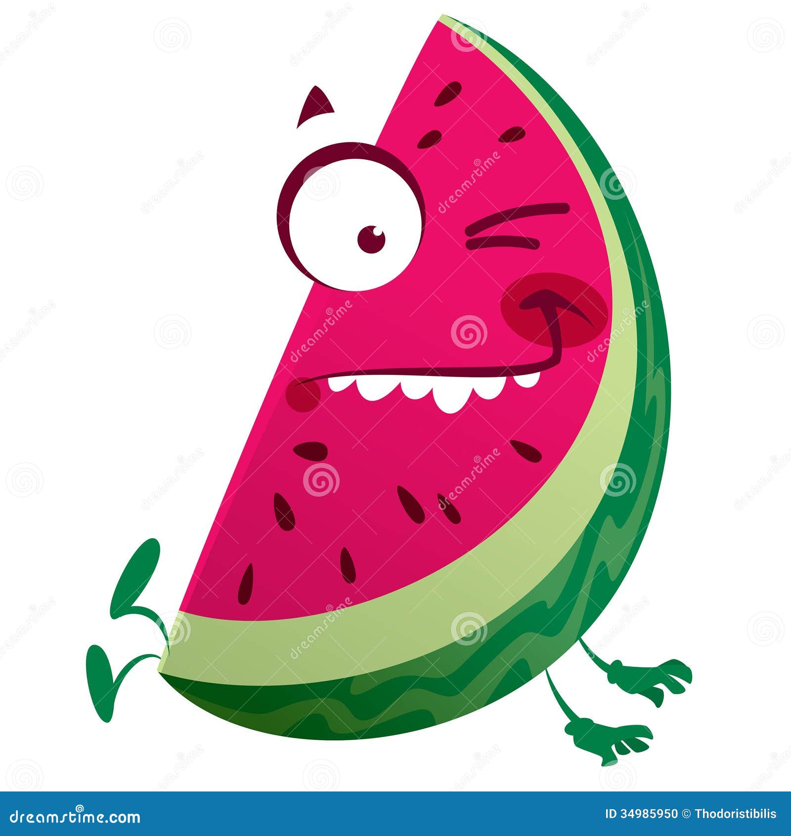 Cartoon Pink Watermelon Fruit Character Making a Crazy Face Stock Vector -  Illustration of cartoons, cheerful: 34985950
