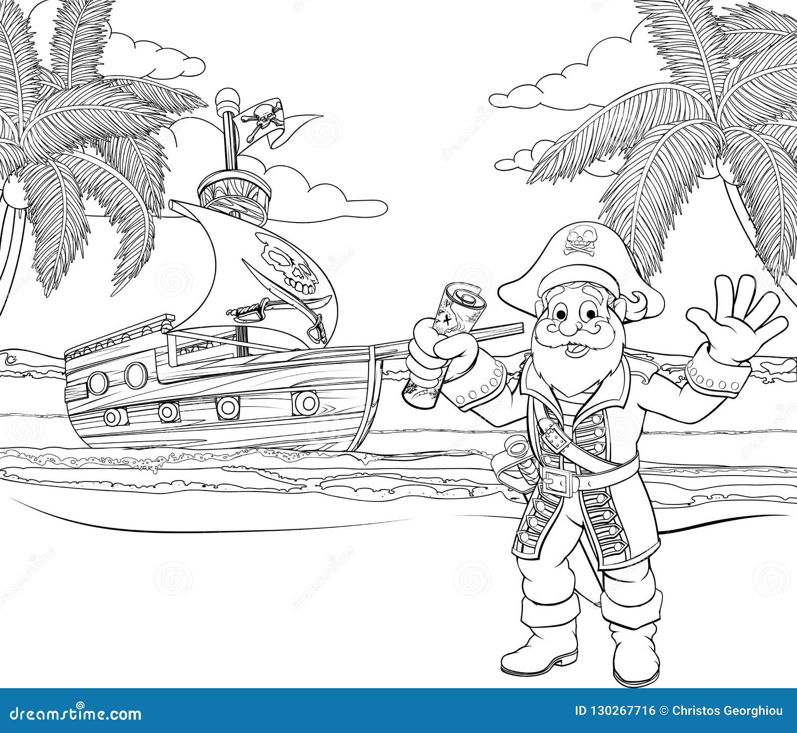 childrens coloring pages pirates ship