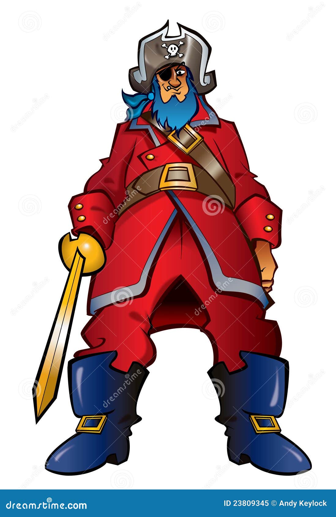 Cartoon Pirate Captain stock illustration. Image of captain - 23809345
