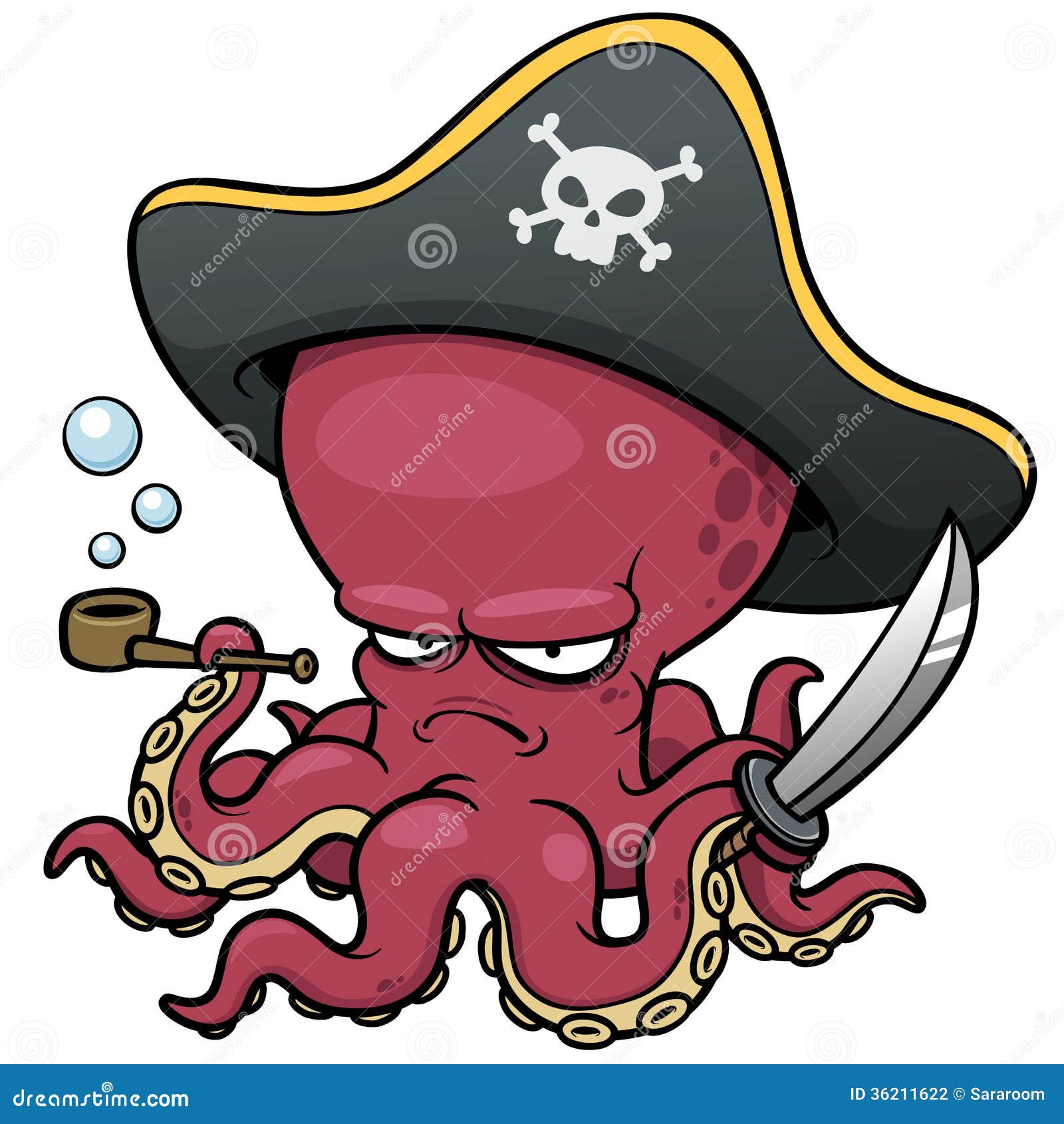 cartoon pirate octopus