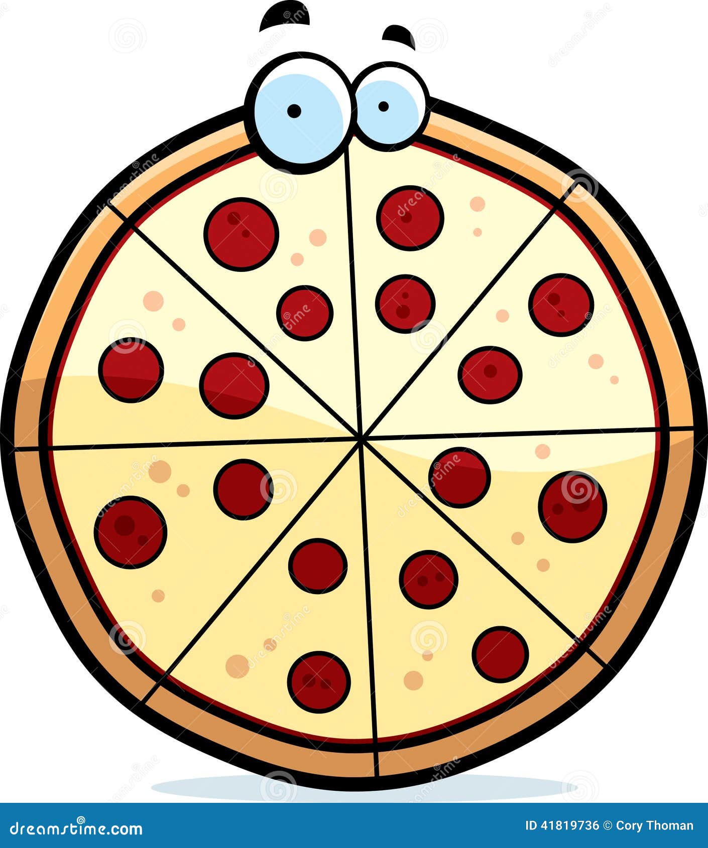 Cartoon Pizza Pie stock vector. Illustration of vector 41819736