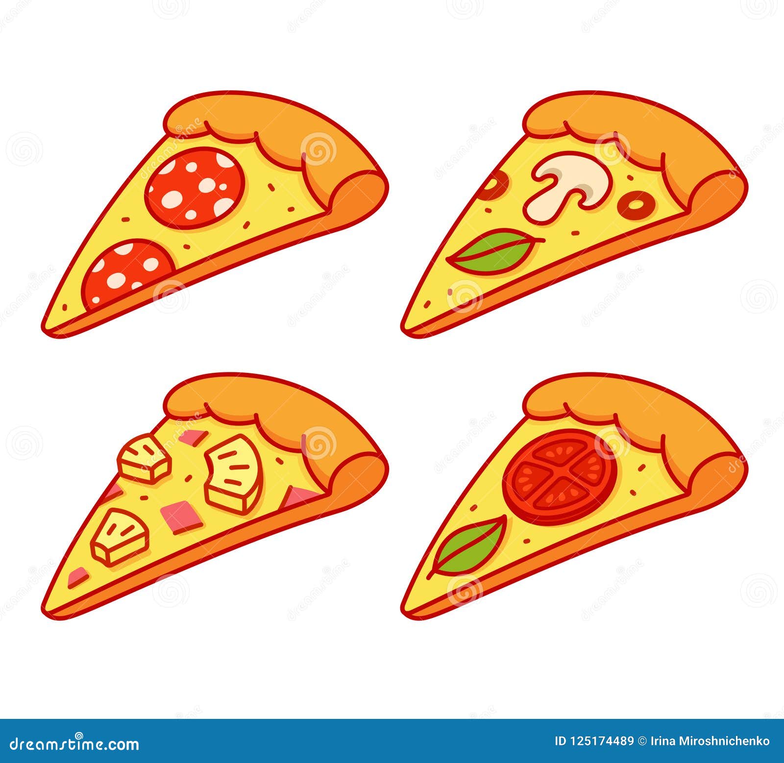 Cartoon Pizza Slice Vector Illustration Graphic | CartoonDealer.com ...
