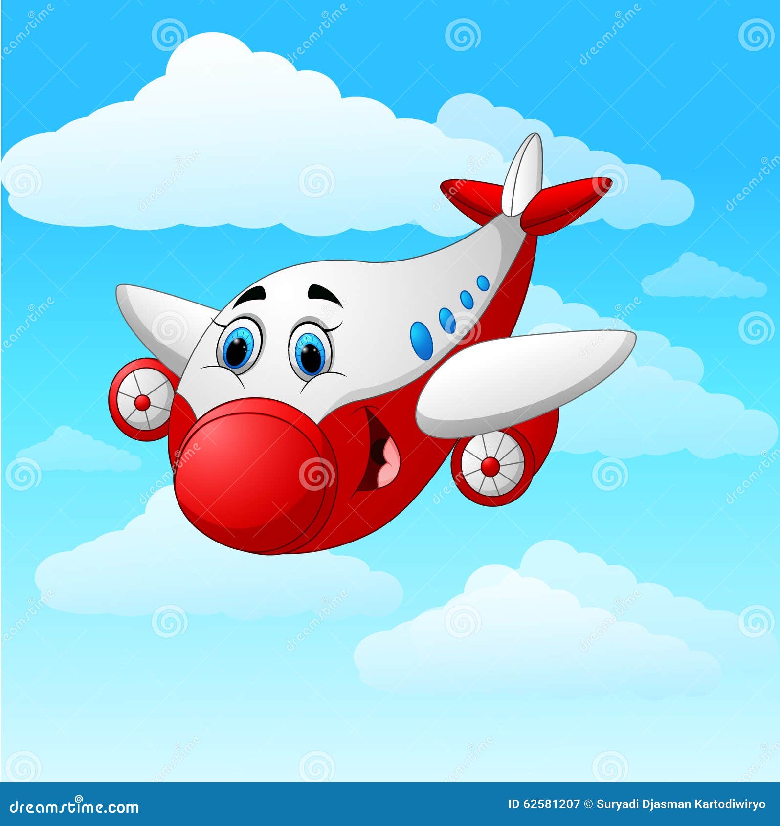 Cartoon plane character stock vector. Illustration of machine - 62581207