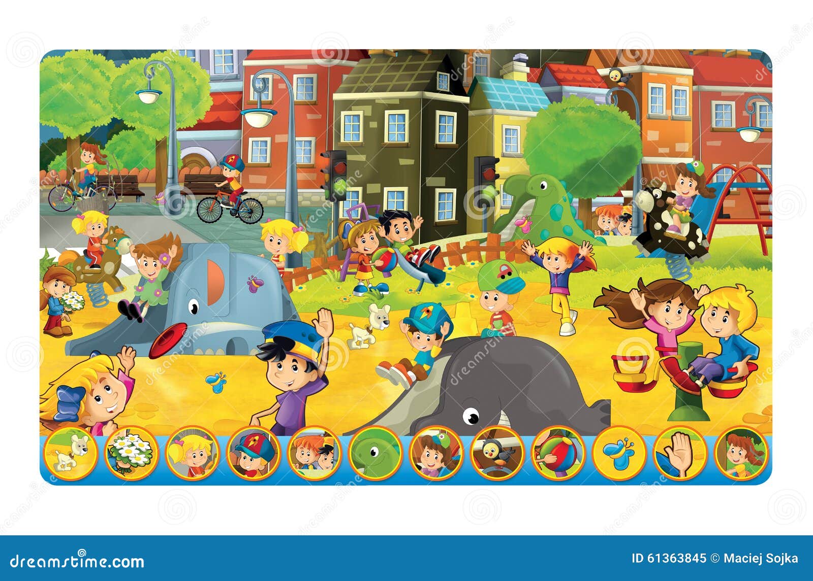 Cartoon Playground with Kids Having Fun Stock Illustration - Illustration of beautiful, drawing: 61363845 Cartoon Playground with Kids Having Fun Stock Illustration - Illustration of beautiful, drawing: 61363845