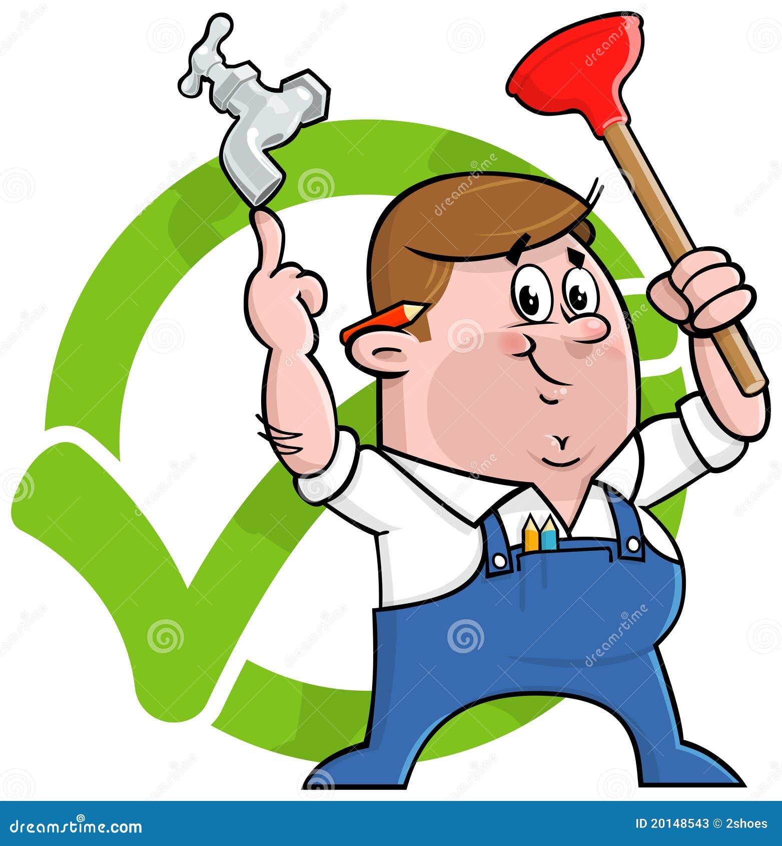 Cartoon plumber logo stock vector. Illustration of logo - 20148543