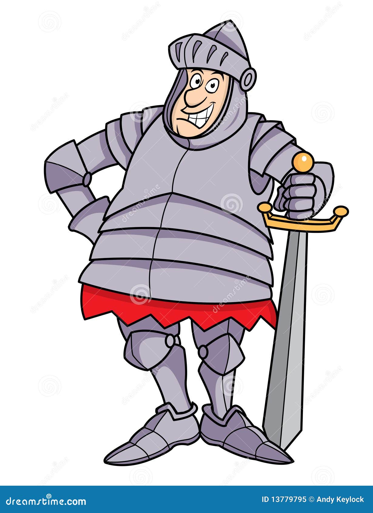 cartoon plump knight in armor