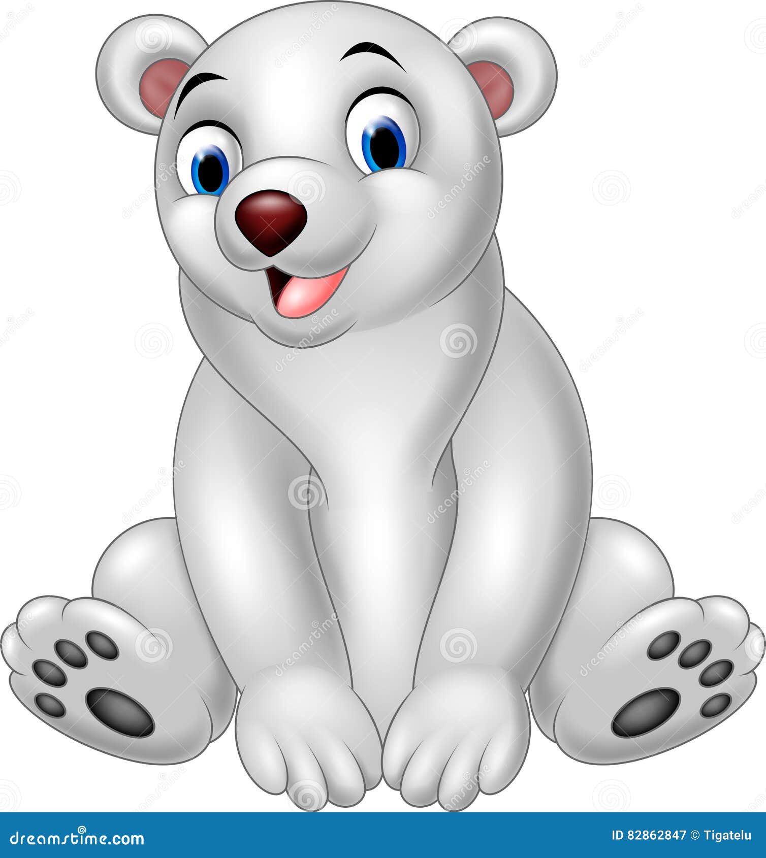 Cartoon polar bear sitting stock vector. Illustration of habitat - 82862847