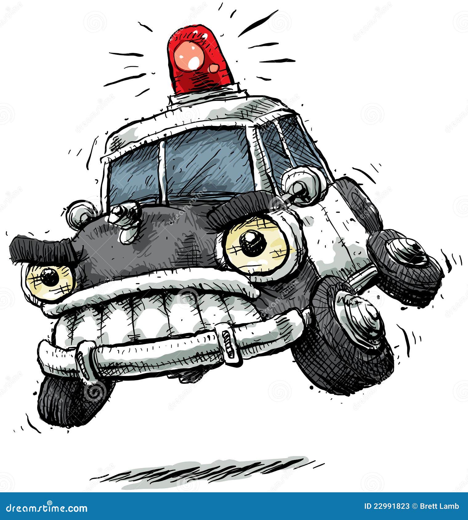 Cartoon Police Car stock illustration. Illustration of isolated - 22991823