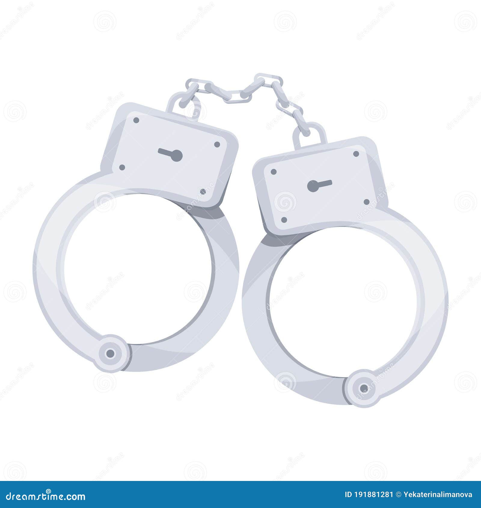 Steel Police Handcuffs Over White. Stock Illustration | CartoonDealer