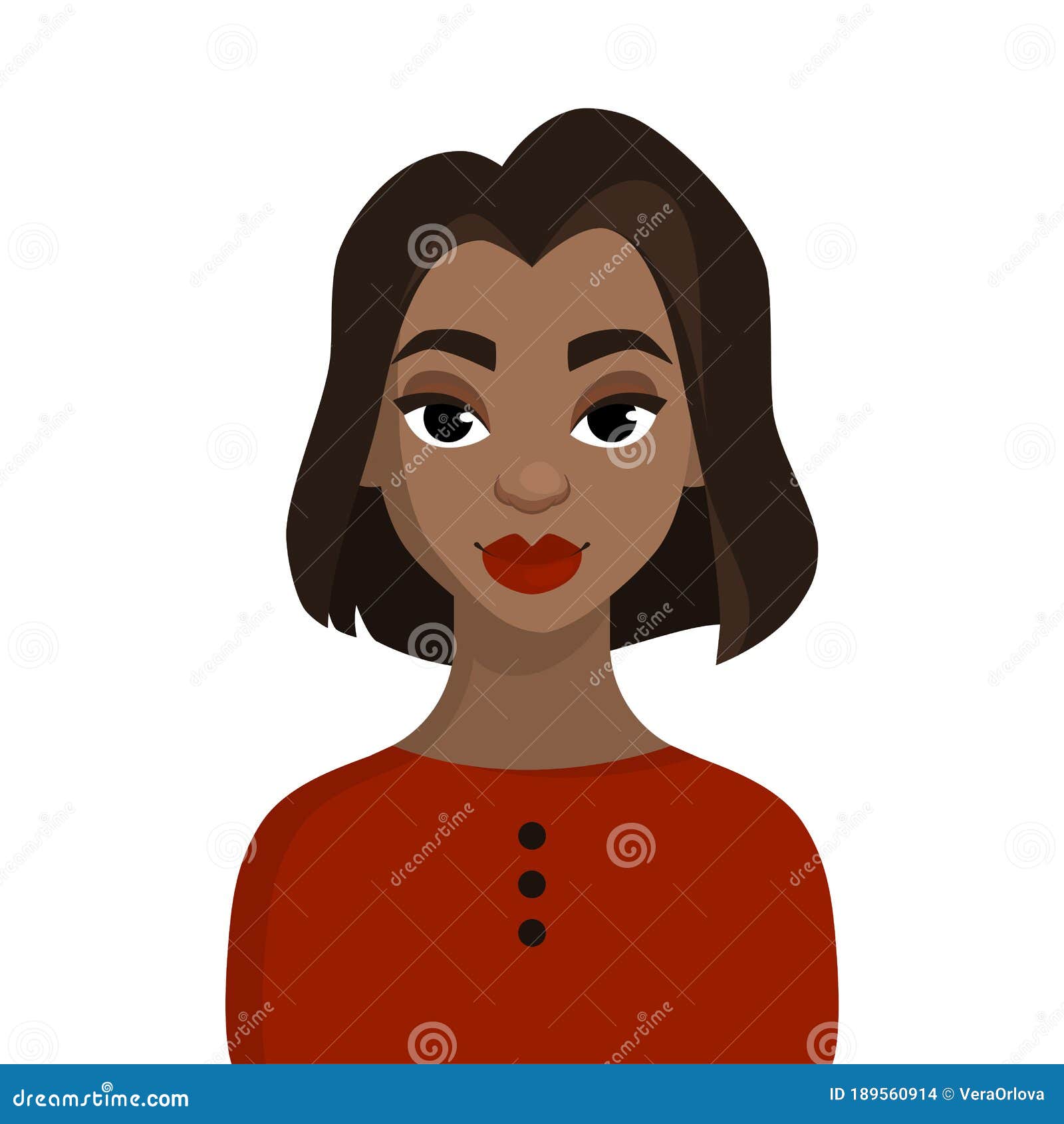 Cartoon Portrait of a Young Woman with Short Hair Stock Vector -  Illustration of lady, business: 189560914