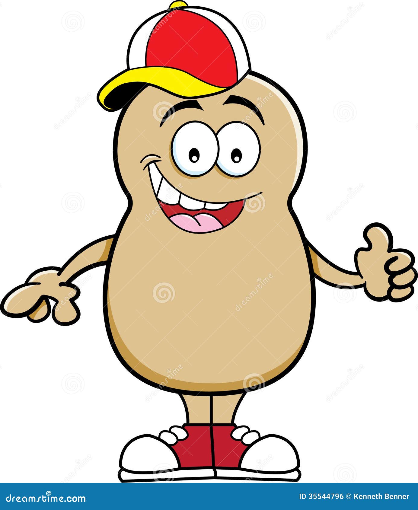 Cartoon Potato Wearing A Baseball Cap Stock Vector Image 35544796