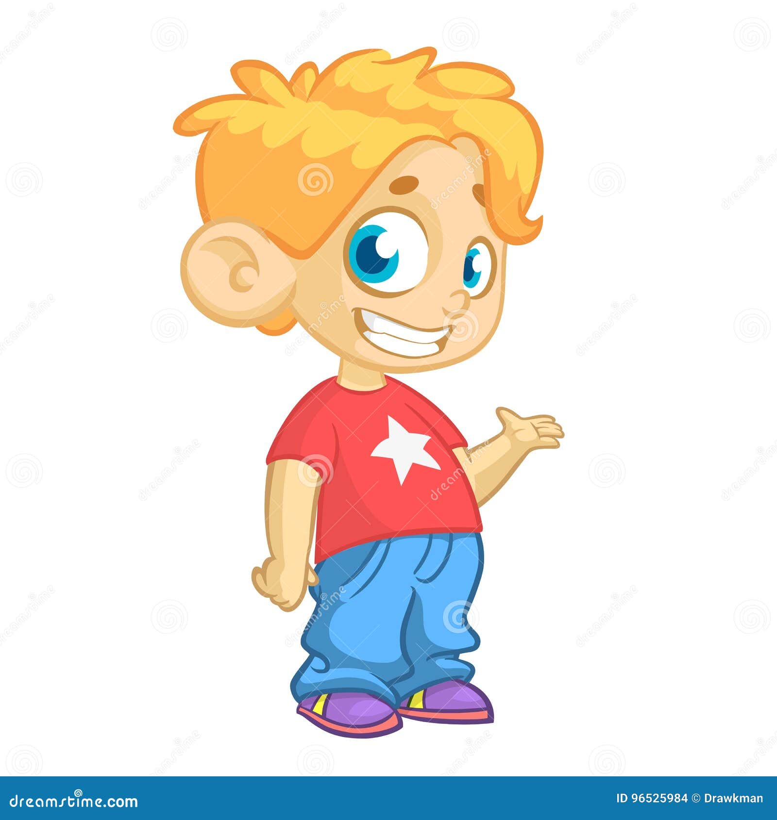 Cartoon Pretty Boy. Vector Illustration of a Cute Little Boy. Pretty Kids  or Children Stock Vector - Illustration of design, child: 96525984