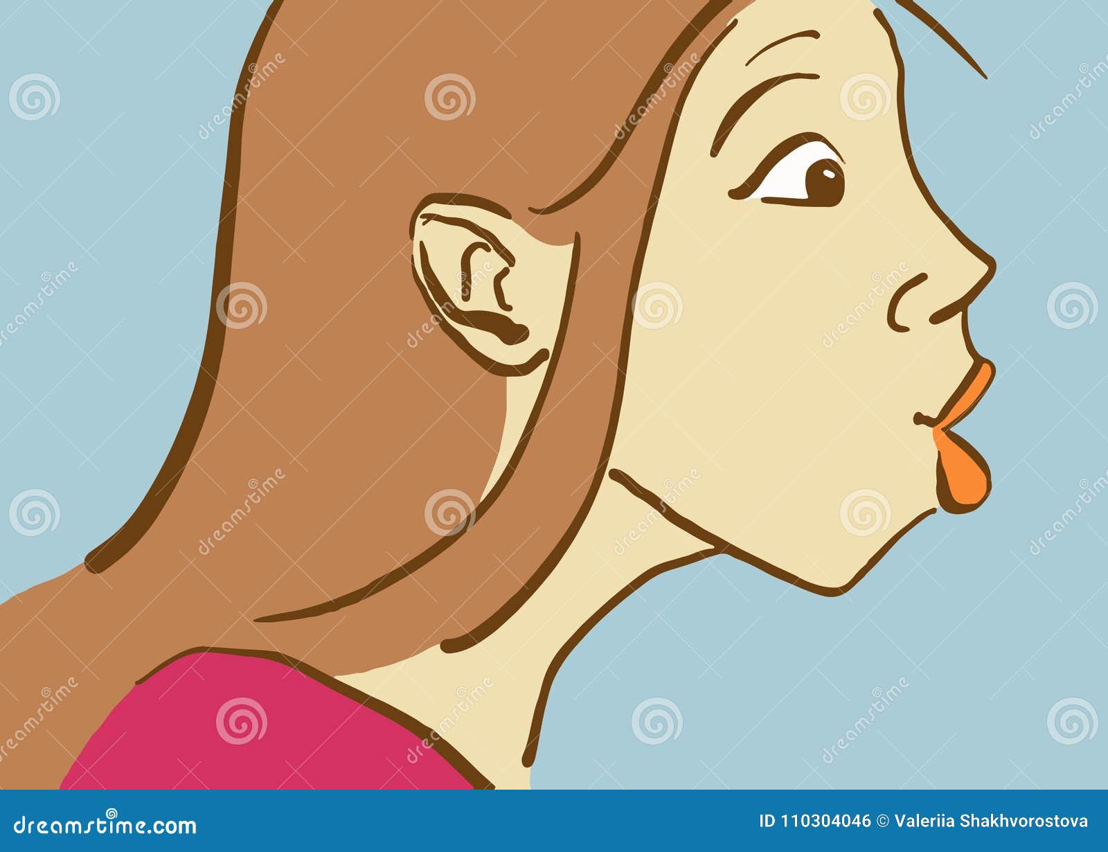 Cartoon Pretty Girl Making Face, Side Viev Profile Stock Vector - Illustration of human, people: 110304046 Cartoon Pretty Girl Making Face, Side Viev Profile Stock Vector - Illustration of human, people: 110304046