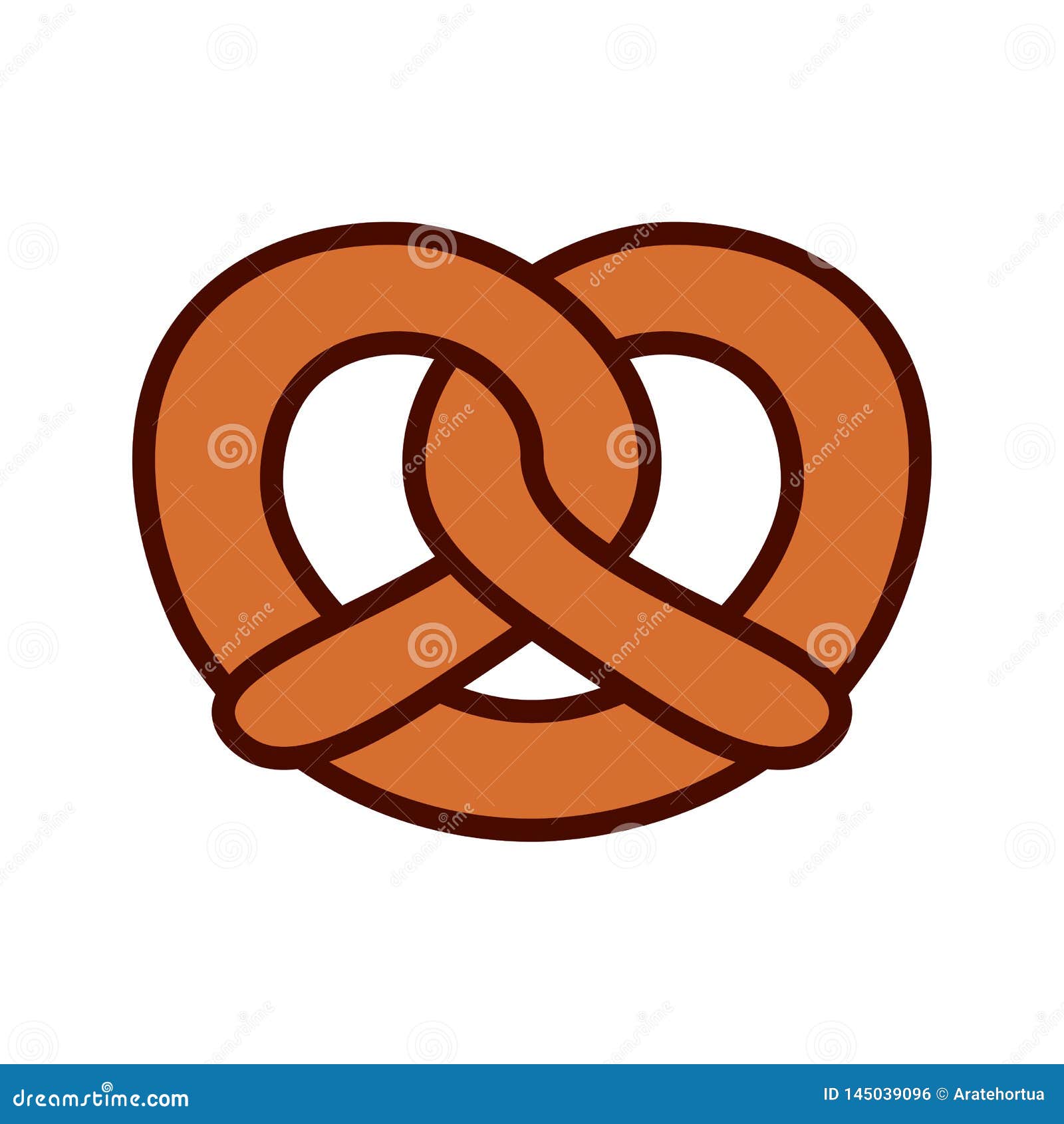 Cartoon Pretzel Emoji Icon Isolated Stock Illustration Illustration