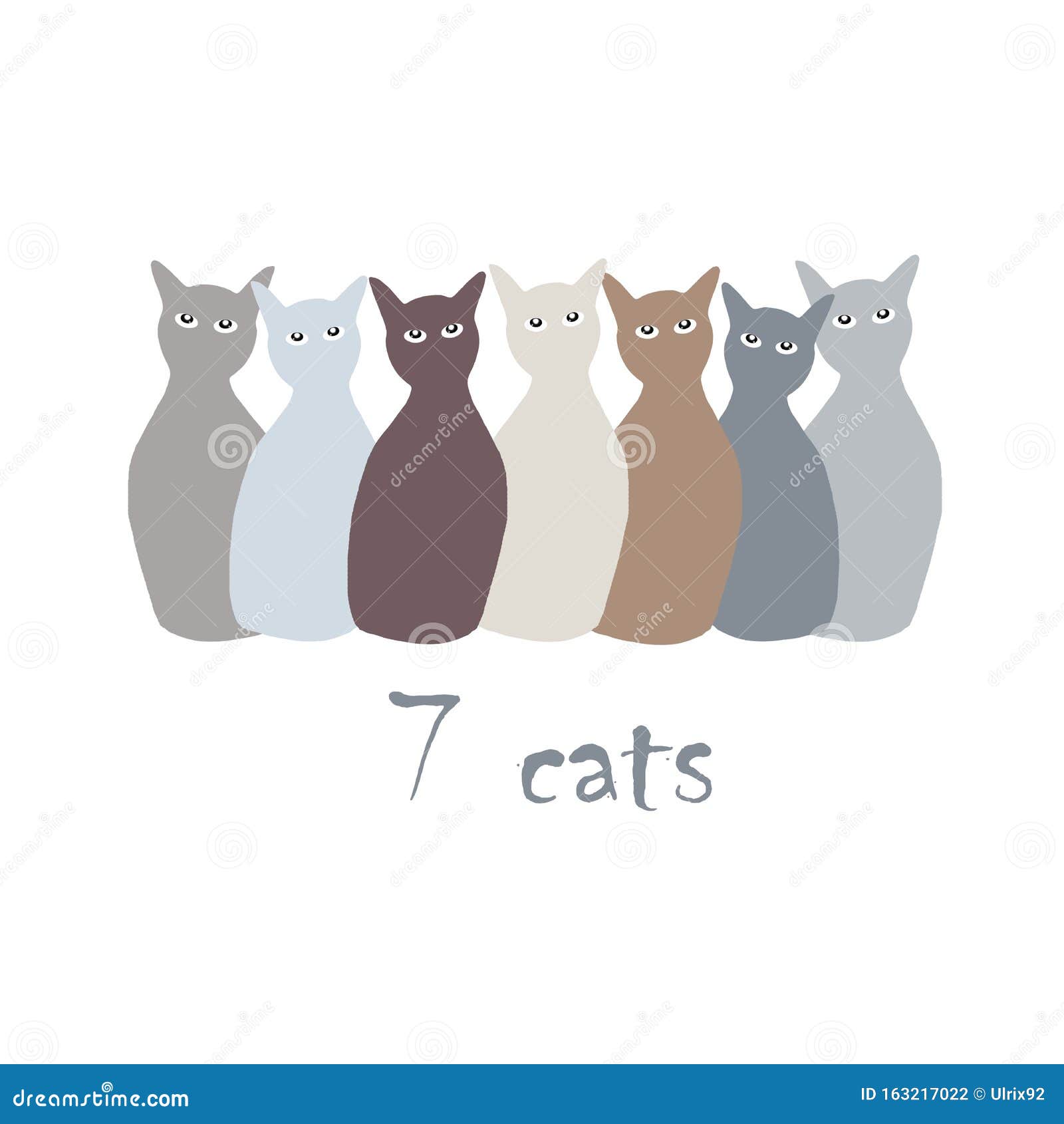 cats of different colors on a white background. for printing on t-shirts.