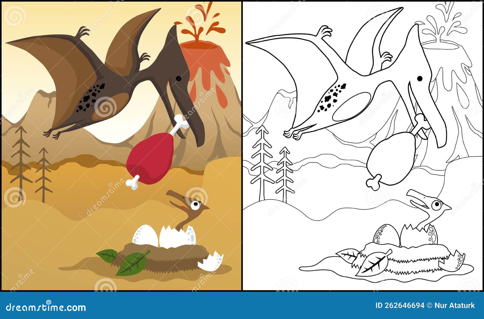 Egg and Pterodactyl 3d Rendering Stock Illustration - Illustration of  nature, danger: 102026224