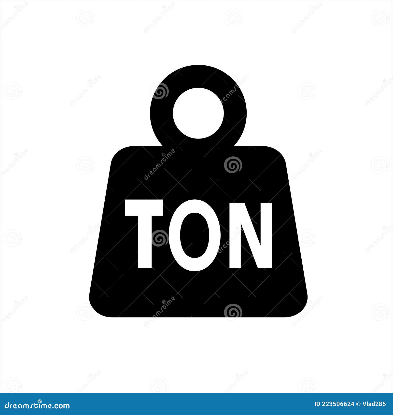 TON Weight Silhouette Icon Stock Vector - Illustration of iron, design: 223506624