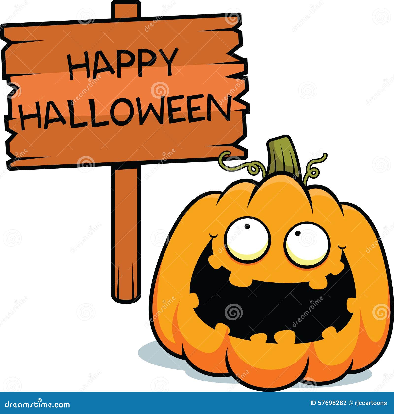 Cartoon Pumpkin Happy Halloween Stock Vector - Illustration of holiday,  decoration: 57698282